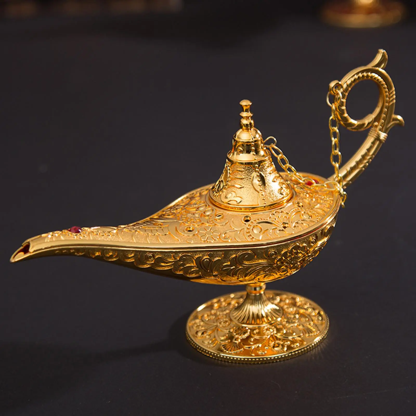 Metal  Lamp Wishing   Art Ornately Embossed for Party Halloween Birthday  Fairy Tale Tea Pot Gift