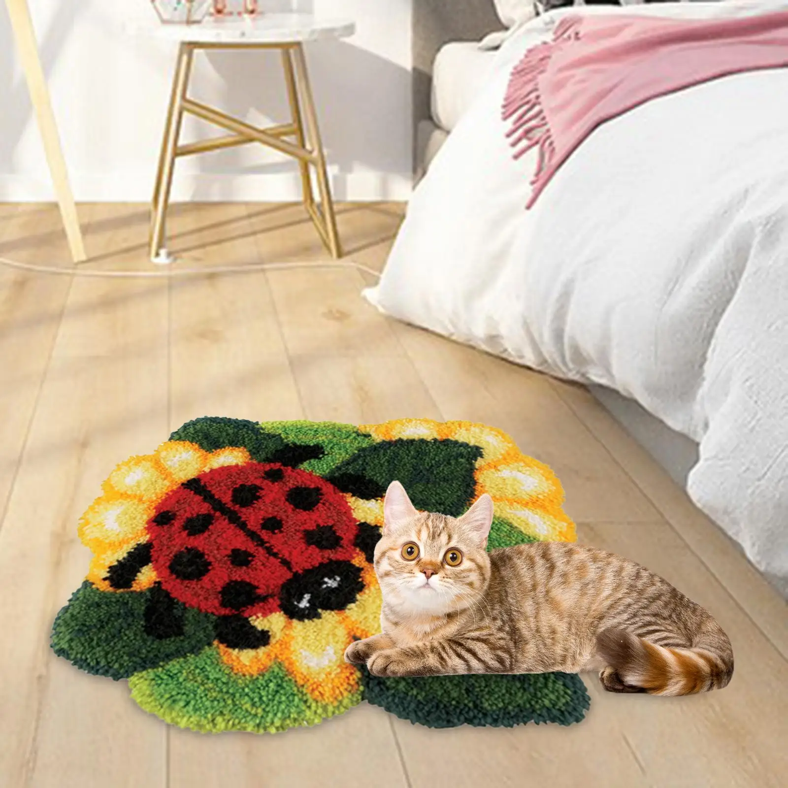 Handwork Latch Hook Rug Kits Animal Shaped Embroidery Carpet Cushion Mat