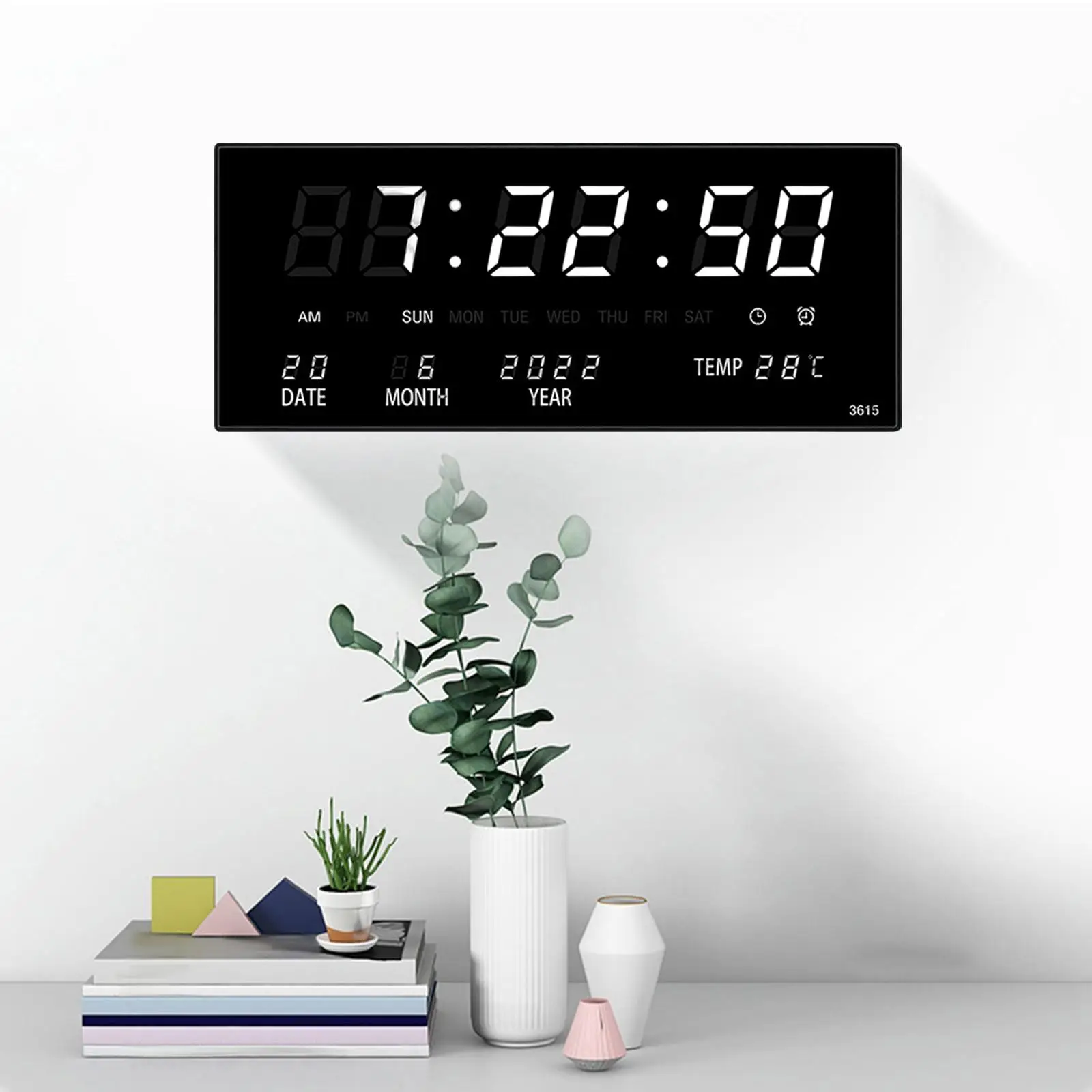 Digital Alarm Clock Temperature Calendar USB Powered for Bedside Travel Bedroom Girls