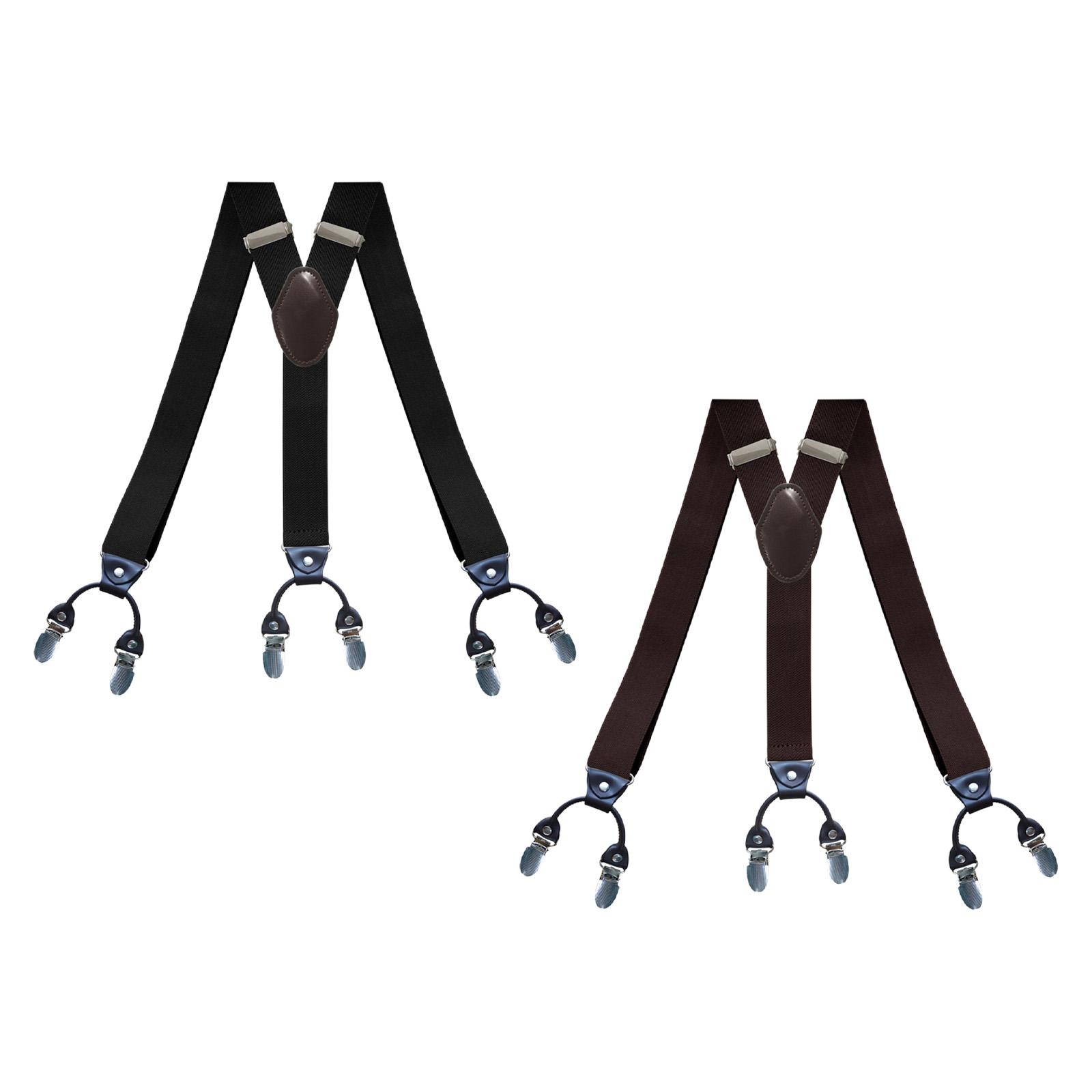 Men Suspenders Y Back Clip Buttons Back Belt Heavy Duty Unisex Adults Trousers Suspender Elastic Brace for Wedding Dance Group