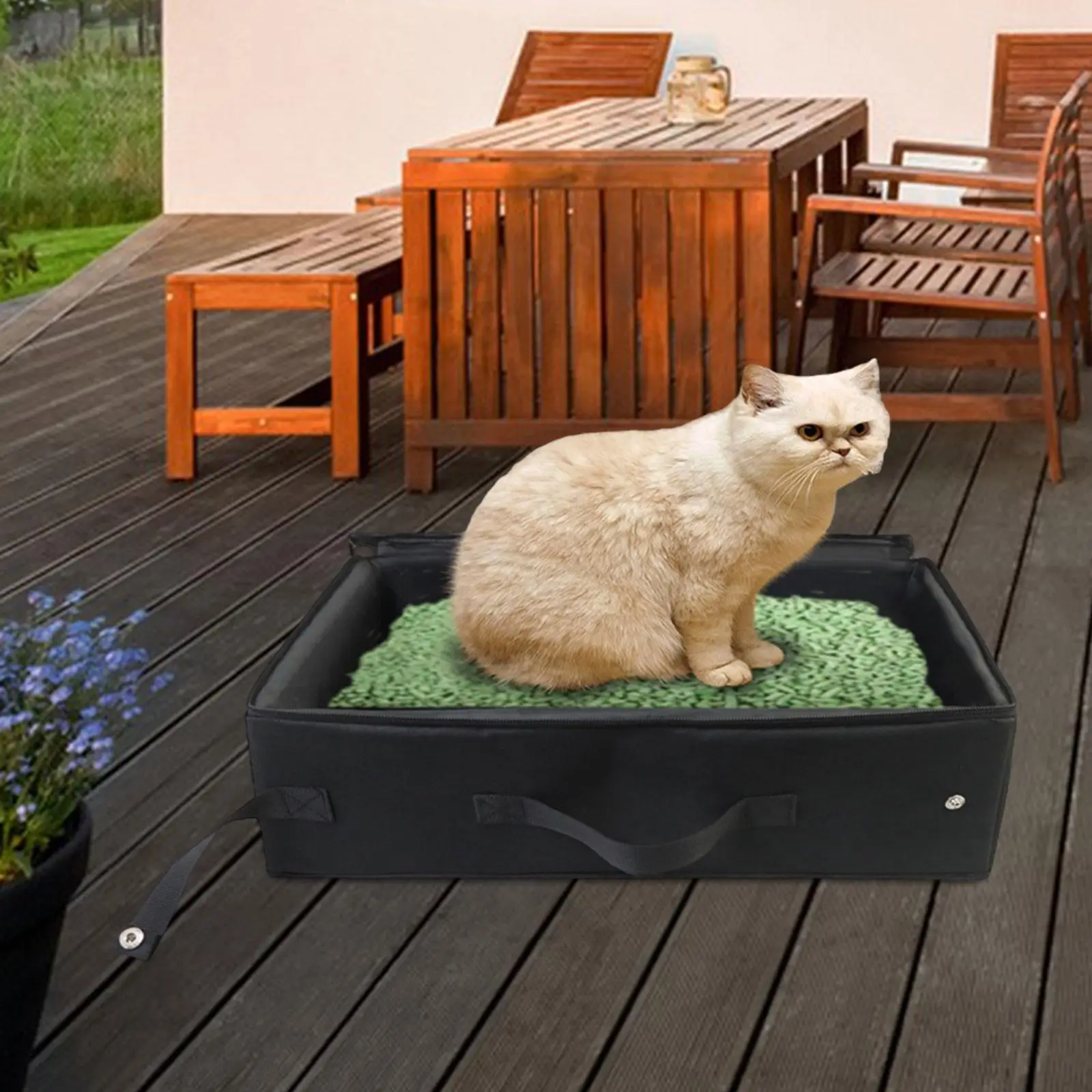 Cat Toilet Portable Folding Wear Resistant Cat Sand Box Waterproof Pet Litter Tray for Outdoor Training Kitty Short Trips Kitten