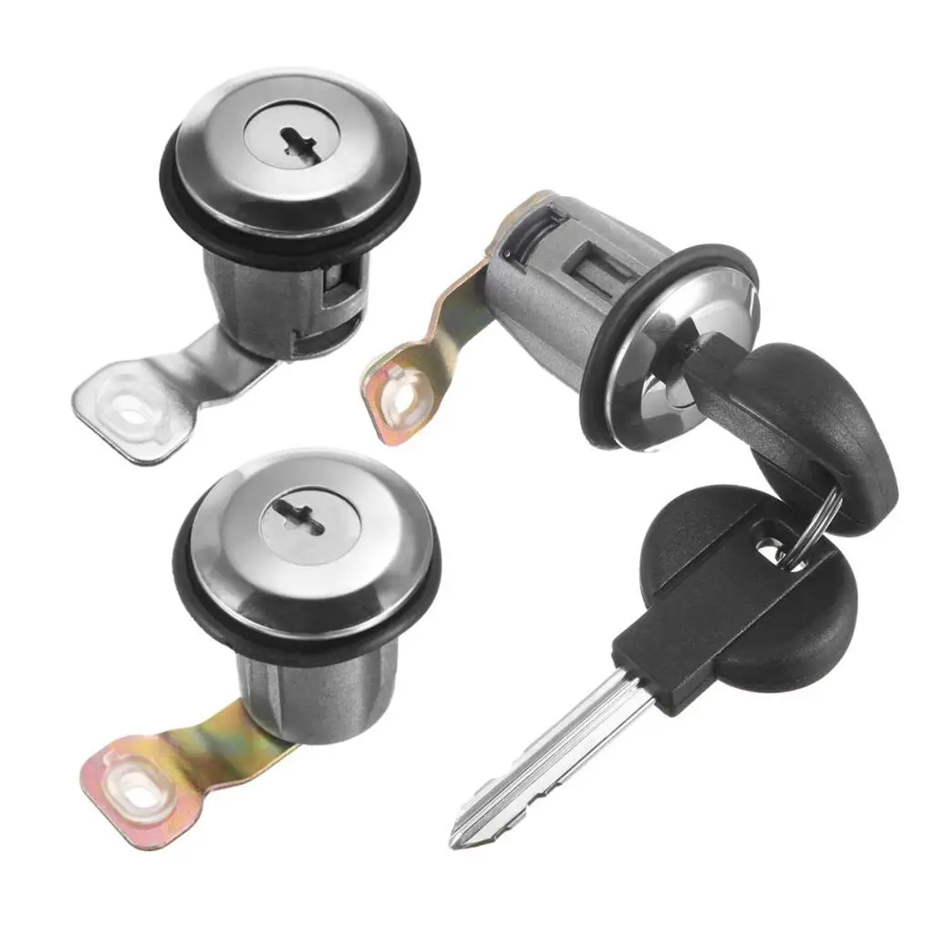 dolity 3 Pieces Ignition Key Switch Lock Cylinder with 2 Keys For Peugeot Citroen