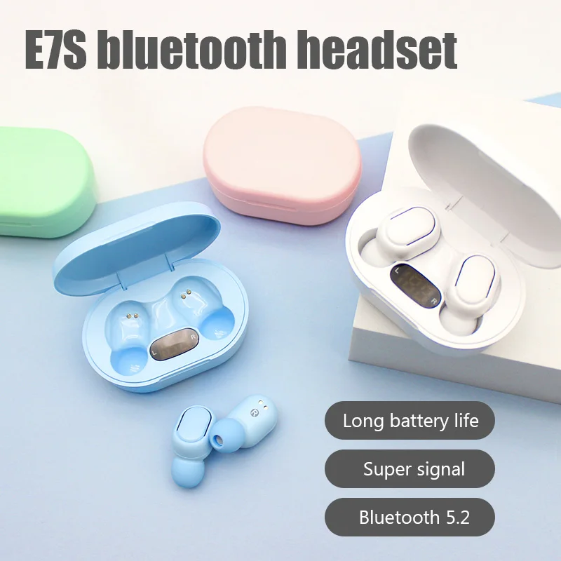 Title 2, E7S TWS Wireless Bluetooth Headset with Mic LED...