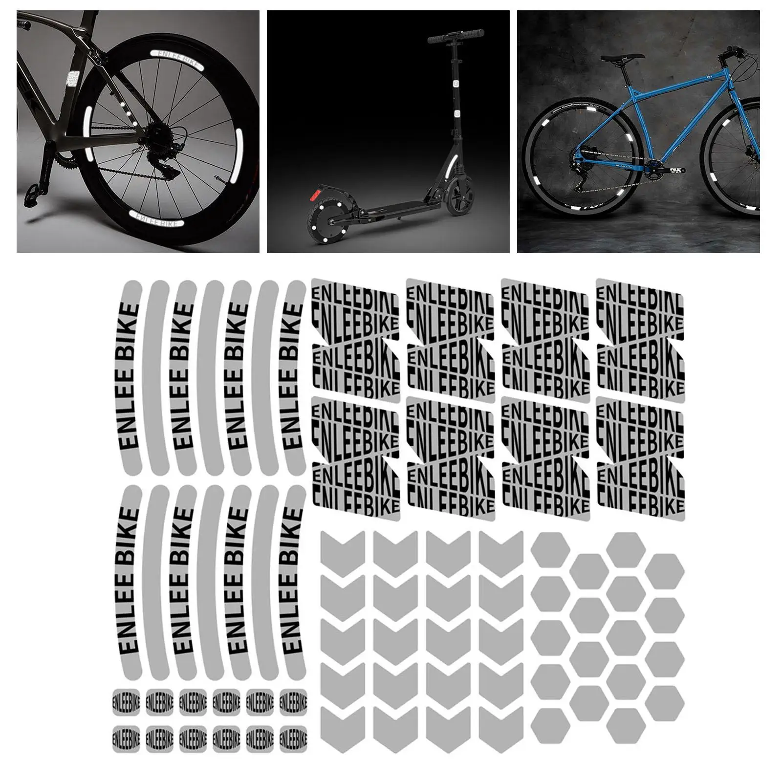 Pack of 72 Assorted Reflective Stickers Self  Decals Film Sticker for Wheelchairs Motorbike Motorcycle