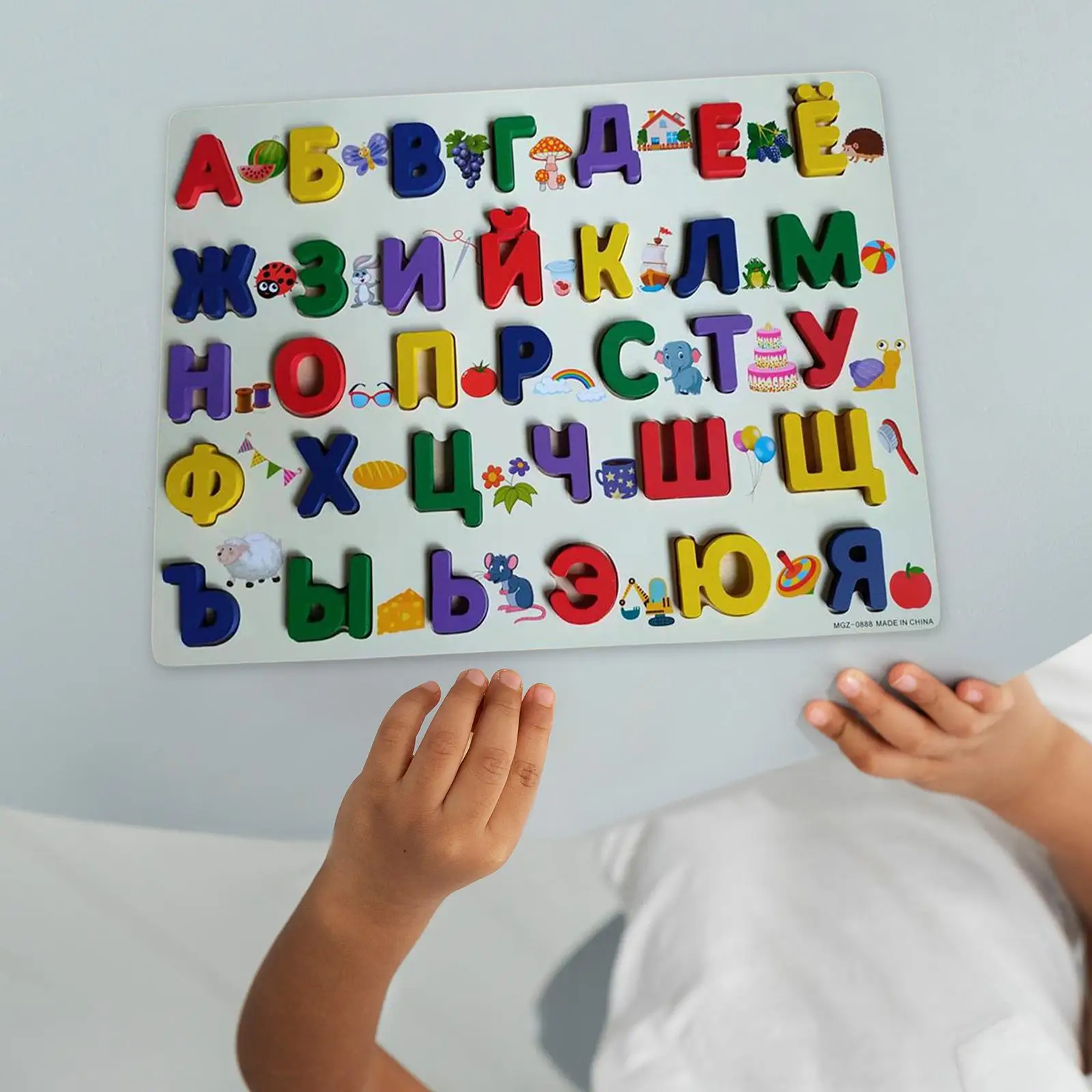 Russian Alphabet Board Early Development Gift Montessori Early Letters Board for Kid Baby