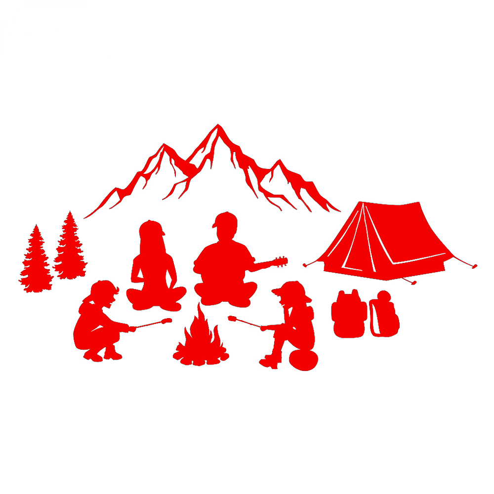 Autoaufkleber Outdoor Lagerfeuer Familie Camping Muster VINYL AUFKLEBER Zubehör Niedlich, Persönlichkeit, Produkte Dekoration Aufkleber PVC – Detail 3