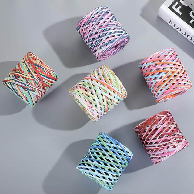 Raffia Yarn 200m Rope Ribbon Natural Raffia Straw Paper Cords for Waving  Twine Party Packing Craft DIY Sewing Supplies