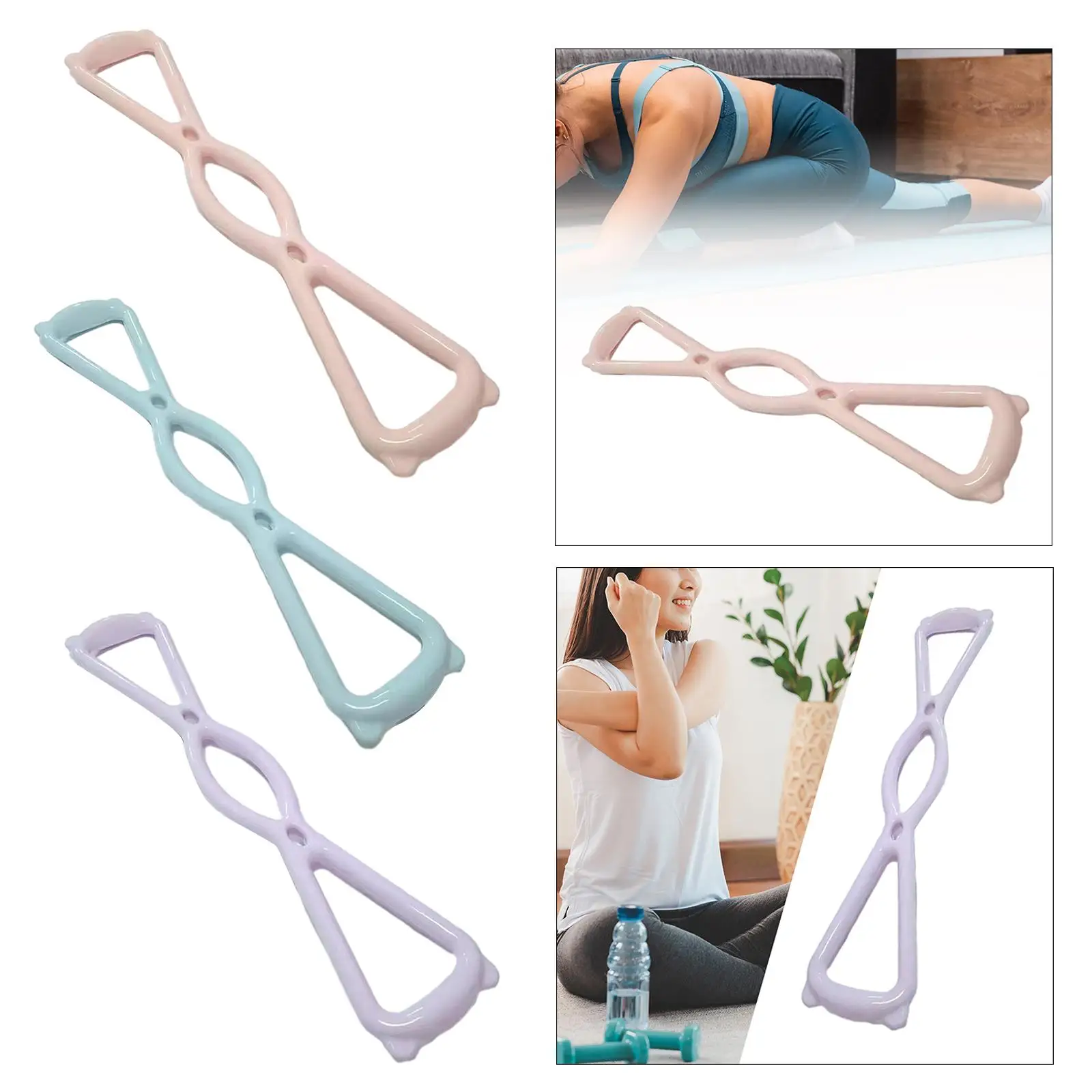 8 Shaped Resistance Band Rally Strap Stretching Pull Rope Exercise Band for Exercising Pilates Women Men Trainer Muscle Building
