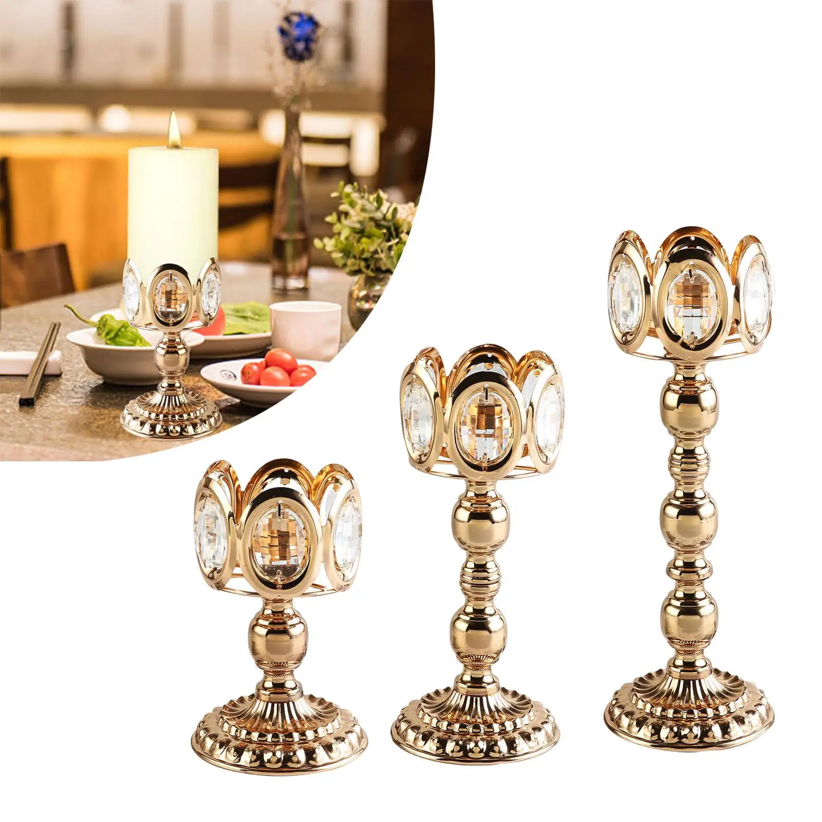 Creative Pillar Candle Holder Candlestick Candelabra Anniversary Gift Metal Tea Light Holder for Home Hotel Party Decoration