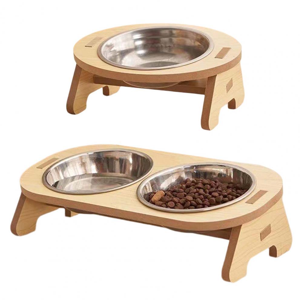 Title 4, Pet Feeder Single/Double Bowl with Anti-Knockov...