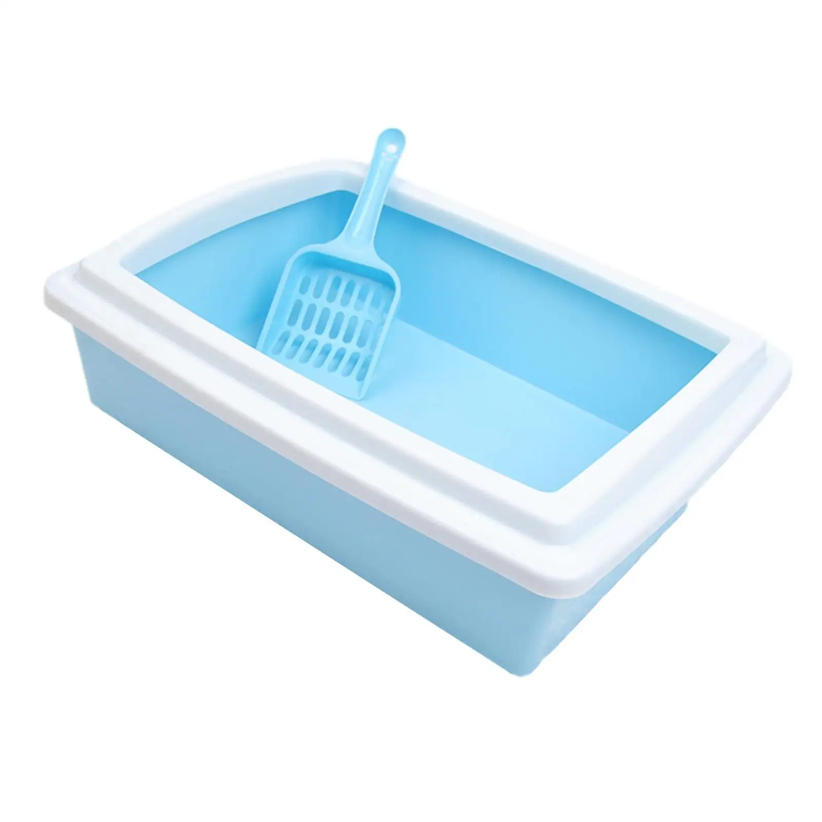 Cat Litter Box Easy to Clean Sturdy Portable Splashproof for All Kinds of Cat Litter Cat Potty with High Side Kitten Toilet