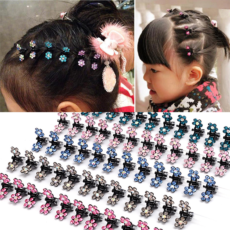 Best of 6Pcs / Lot Small 2x1cm New Fashion Cute Crystal Flowers Metal Hair Claws Geometric Hair Clips Headband Girls Styling Tool Braids Reviews & Tips