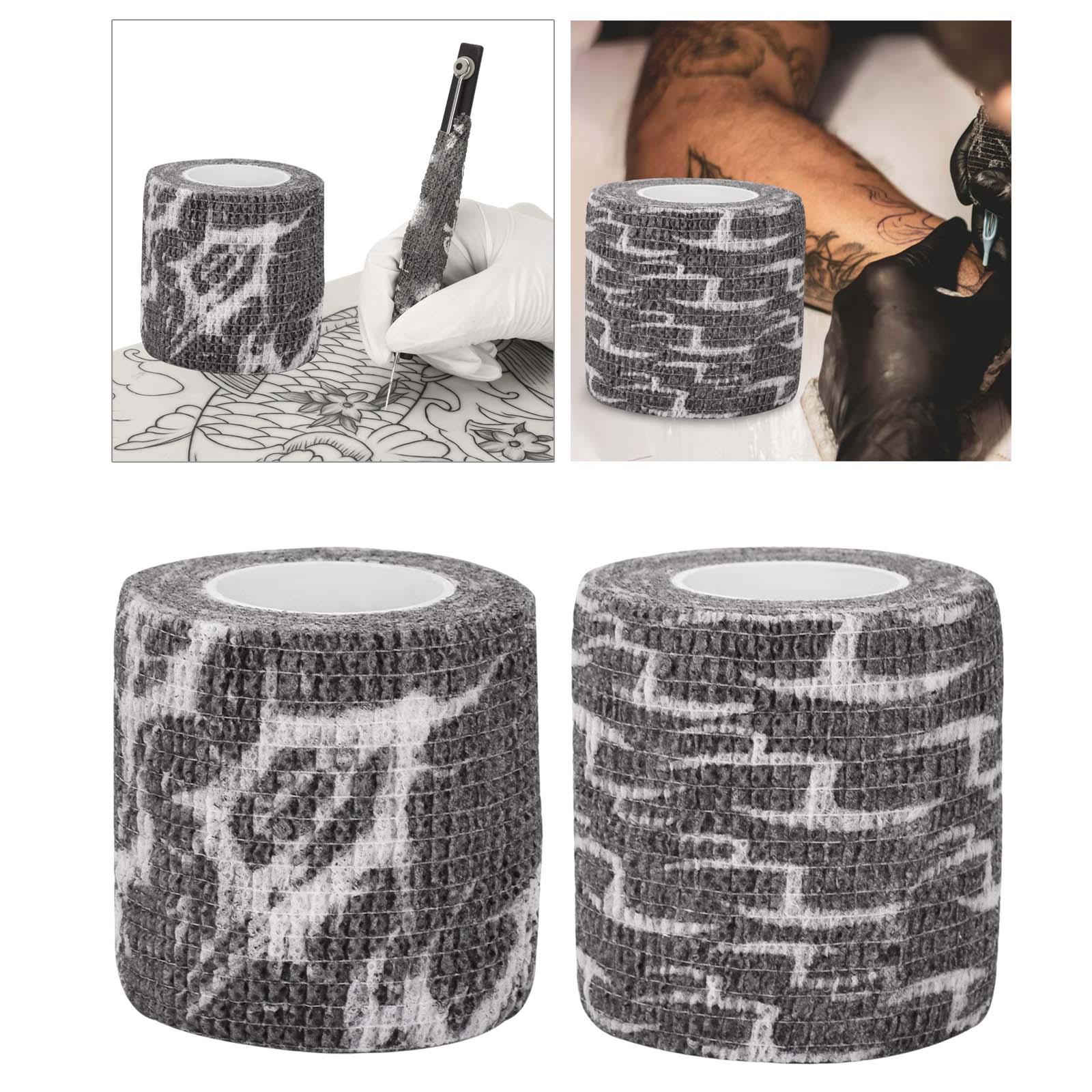 2Pcs Self Adhesive Bandage Wrap Multi Function Athletic Elastic Cohesive Bandage Tattoo Grip Cover Wrap for Animals Dogs Cats