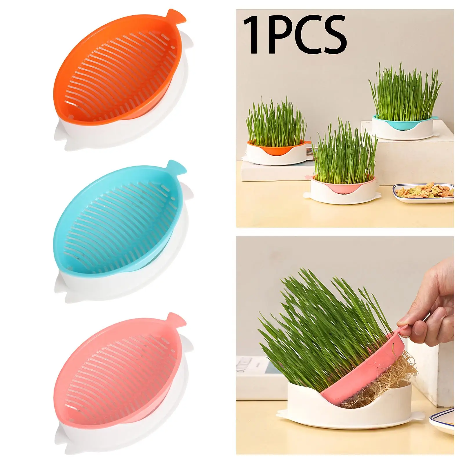 Hydroponic Cat Grass Tray Nursery Trays for Seedling Soil Free Sprouter Tray Cat Grass Sprouter Tray for Garden Microgreens