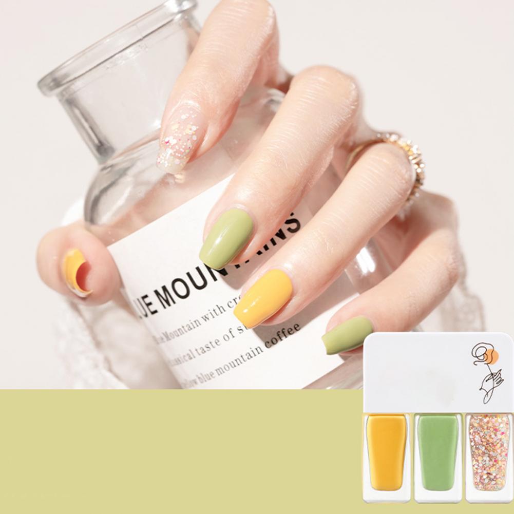 3Pcs/Set Water-Based Gel Nail Polish Set - 12g, Quick-Dry, DIY 3-in-1 Nail Art