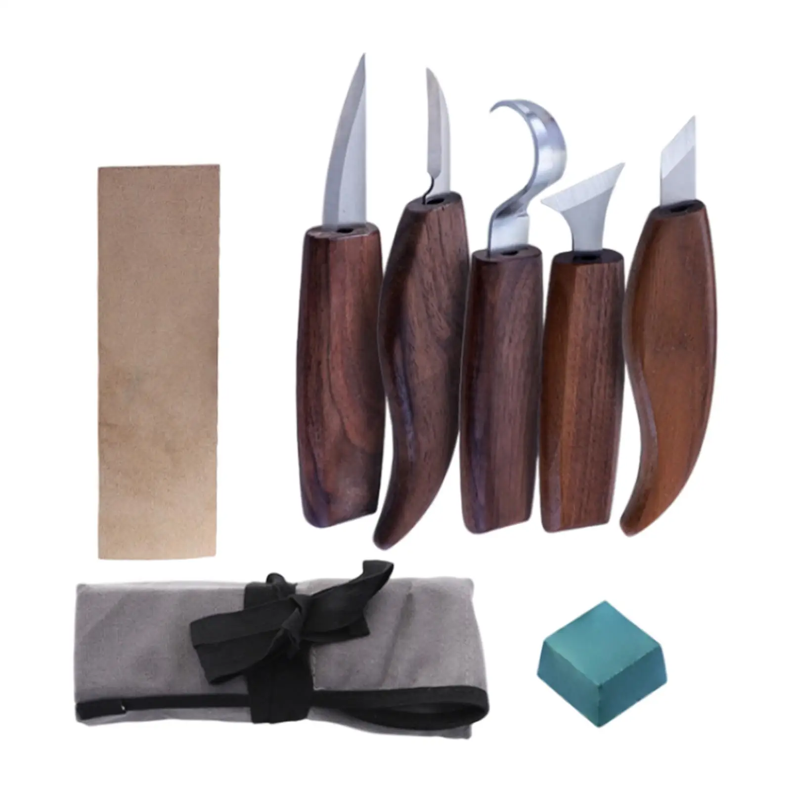 8Pcs Wood Carving Tools Durable Walnut Wood Handle Hand Carving Knife Set for Paper Carving Handmade Wood Carving Fathers Gifts