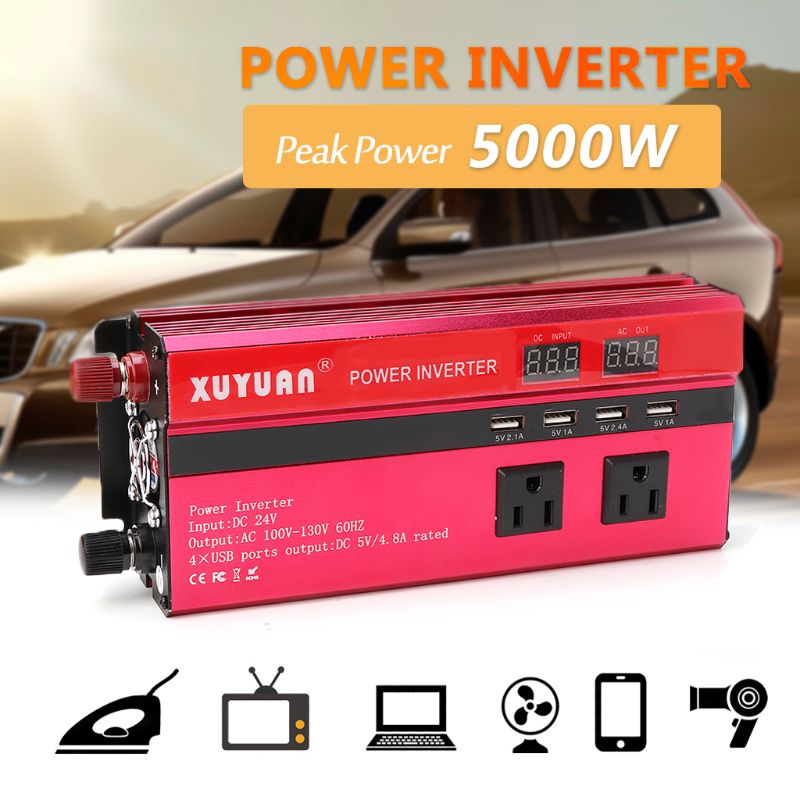 5000 ワット太陽光発電インバータ正弦波 led 4 usb DC12V に AC110V/220 変換|カーインバーター| - AliExpress