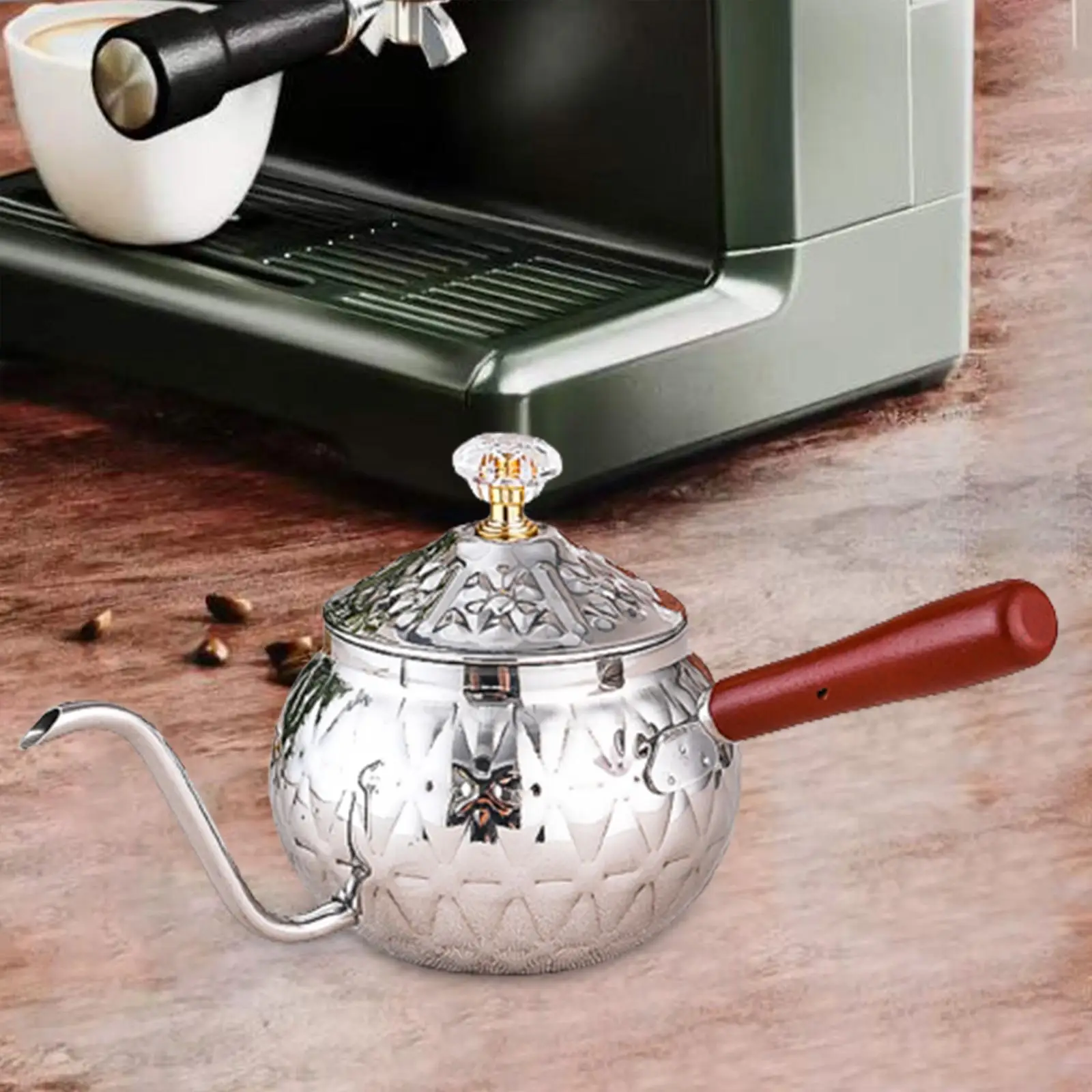 Drip Coffee Kettle 500ml Narrow Drip Kettle Tea Kettle with Lid Pour over Kettle for Office Outdoor Cafe Maker