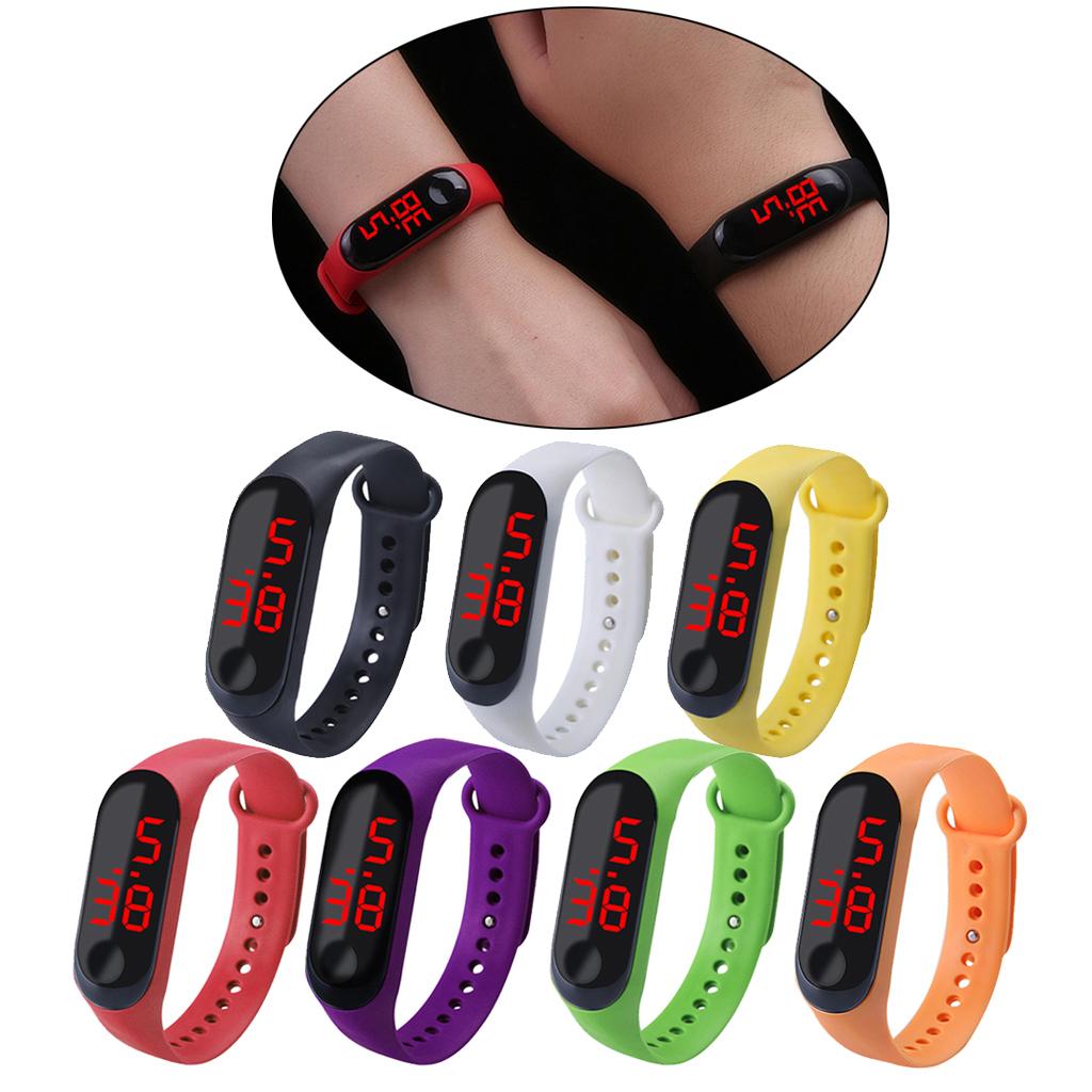 LED Digital Watch Touch Screen Silicone Smart Wristwatch Bracelet