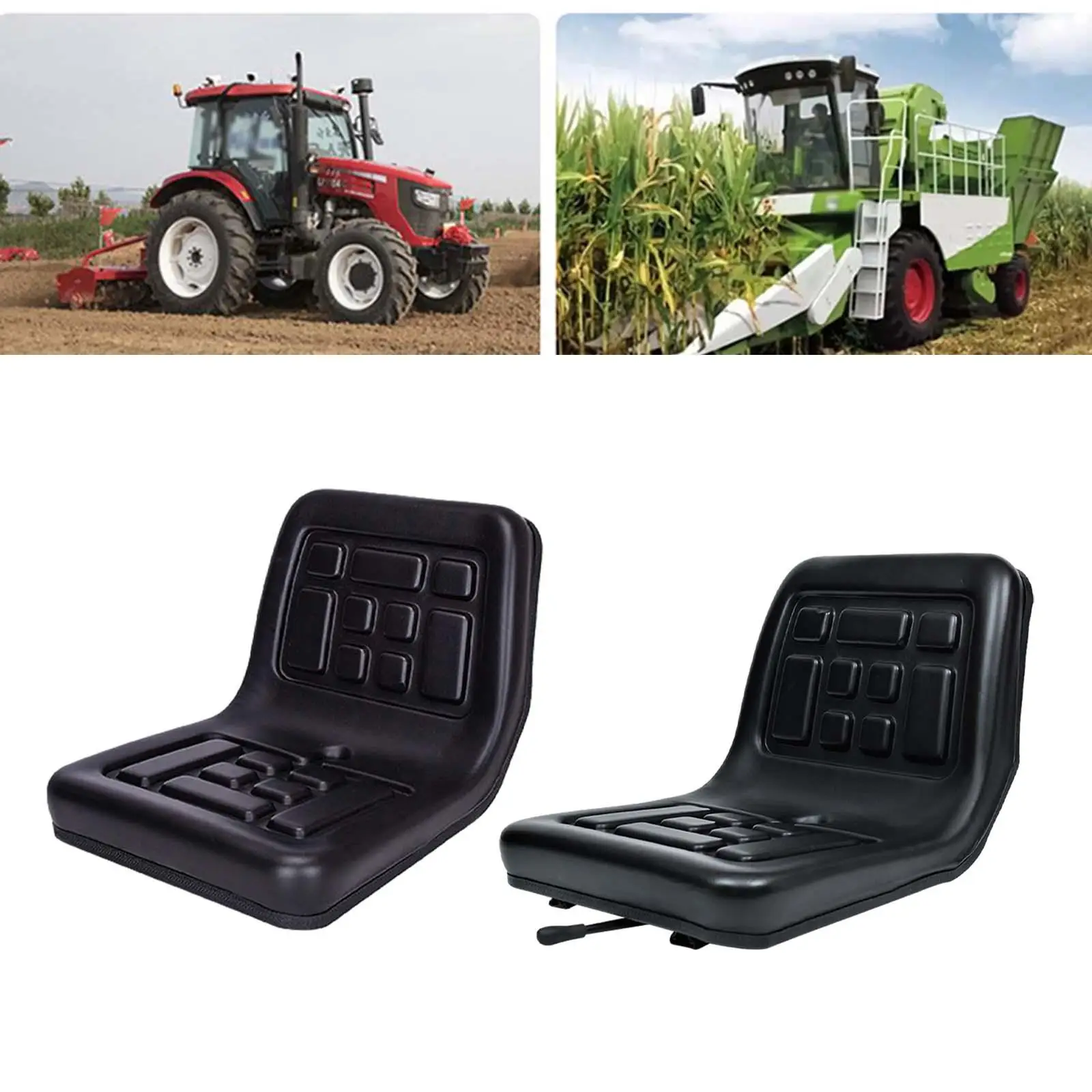 Tractor Seat Easy to Install PU Leather Harvesters Seat for Loader Rice Transplanters Tractor Forklift Road Sweepers Vehicles