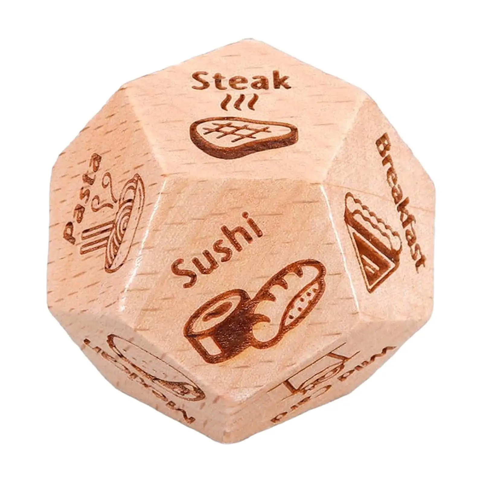Date Night Dice Wood Food Decision Dice, Valentines Day Gifts for Him Her, Food Decision Toy Dice