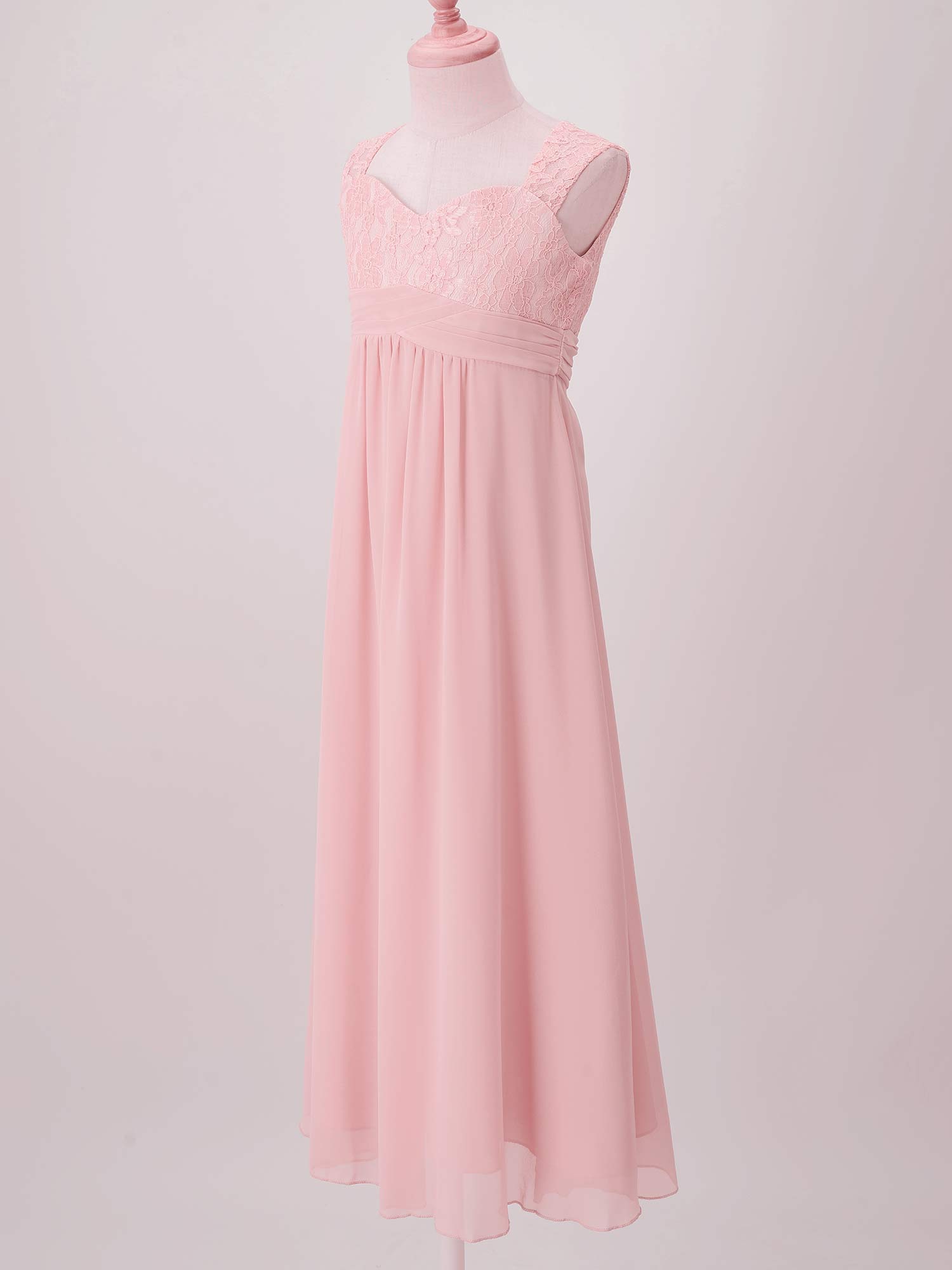 4-16Yrs Mädchen Ärmellosen Chiffon Spitze Party Kleider Blume Mädchen Kleid Pageant Hochzeit Brautjungfer Geburtstag Prinzessin Maxi Kleid – Detail 25