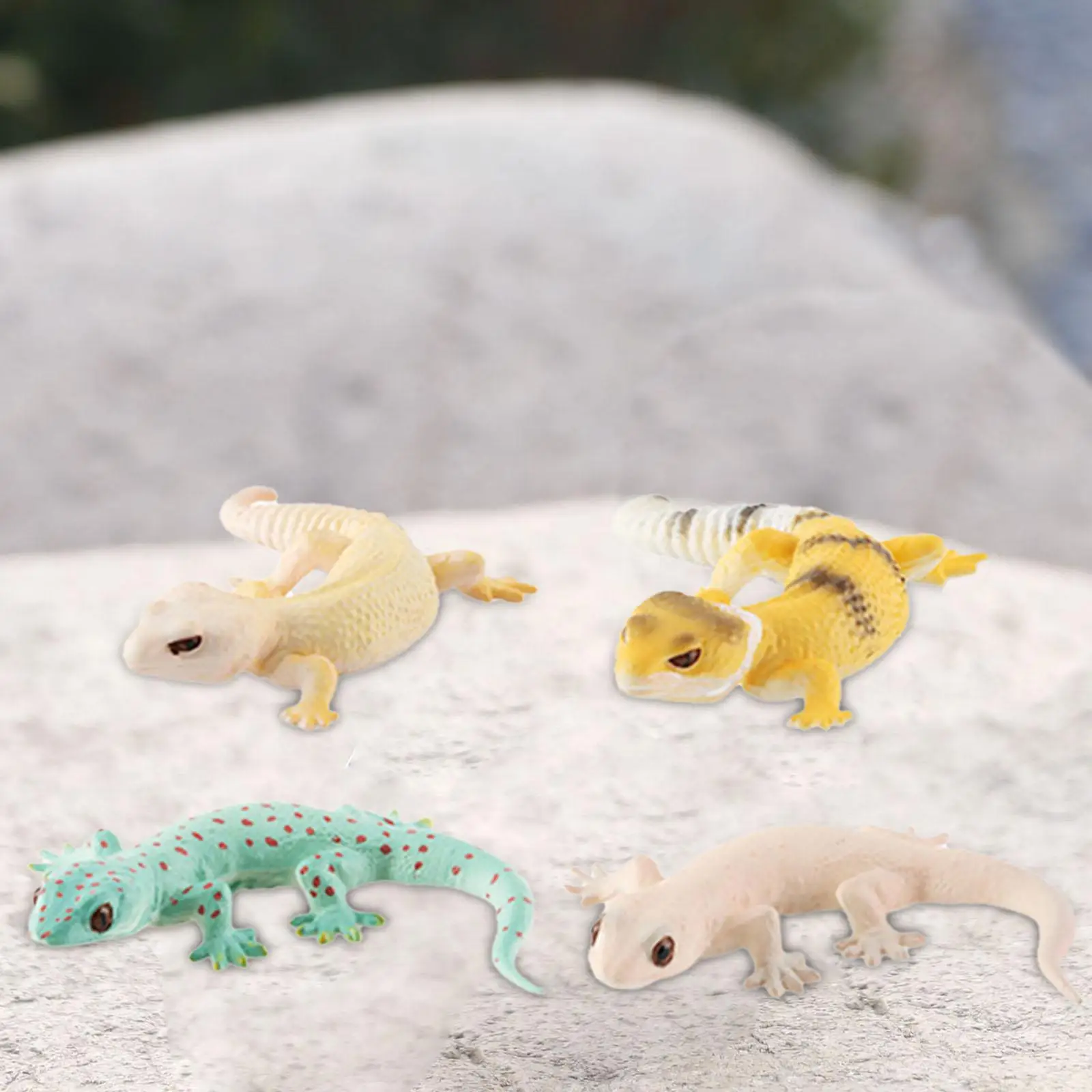 4x Mini Animals Model Gifts Decorations Lizards Toy for Scene Layout Props DIY Projects