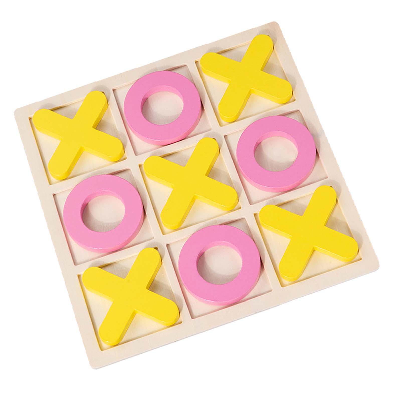 Wooden Tic TAC Toe Game XO Chess Board Game Educational Toys Handmade Noughts