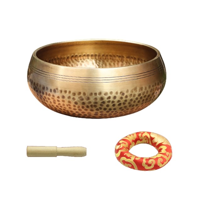 Set of 3，Tibetan top /Tibet /Nepal brass copper Singing Bowl,Hand Hammered Chakra copper Sound Therapy Meditation Bowl