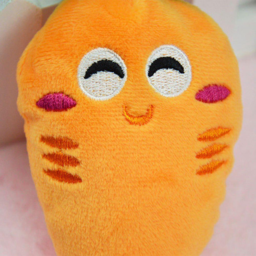 Haustier Puppe Karotte Form Kauen Spielzeug Für Hunde Welpen Quietsche Knochen Molaren Hund Helle-farbige Elastische Plüsch Haustier quietscher Puppe Für Zuhause – Detail 7