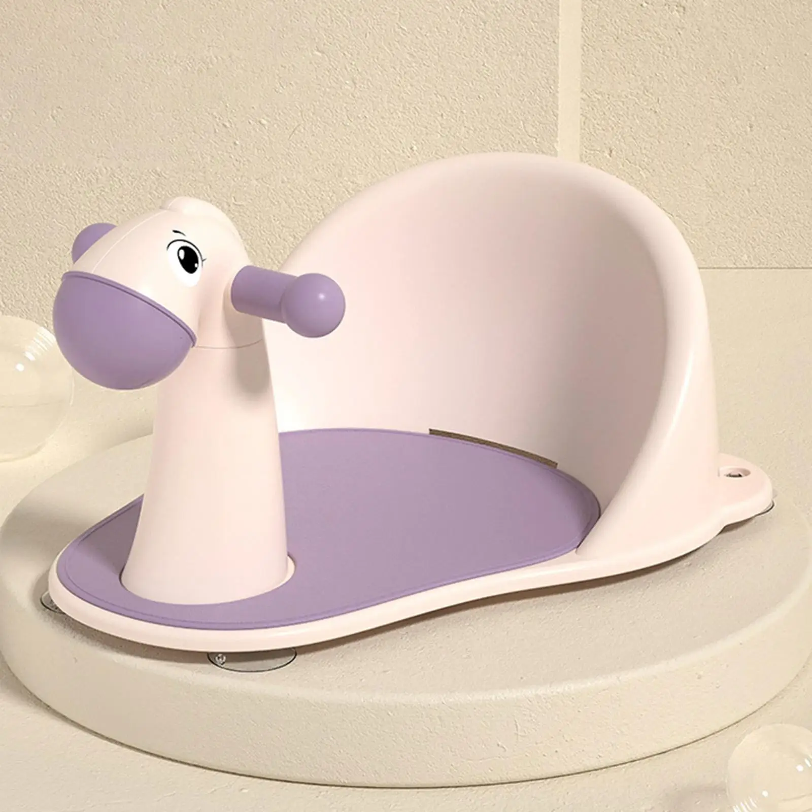 Cartoon Animal Seat Non Slip Bath Tub Seat Infants Bath Tub Chair for Boys Girls 6-18 Months