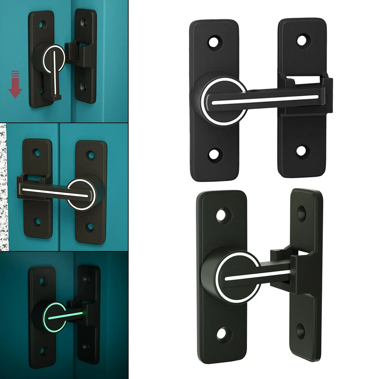 Door Holder Latch Rotatable Luminous Safety Zinc Alloy Durable Anti Theft Hardware for Garden Cabinets Hotel Barn Home