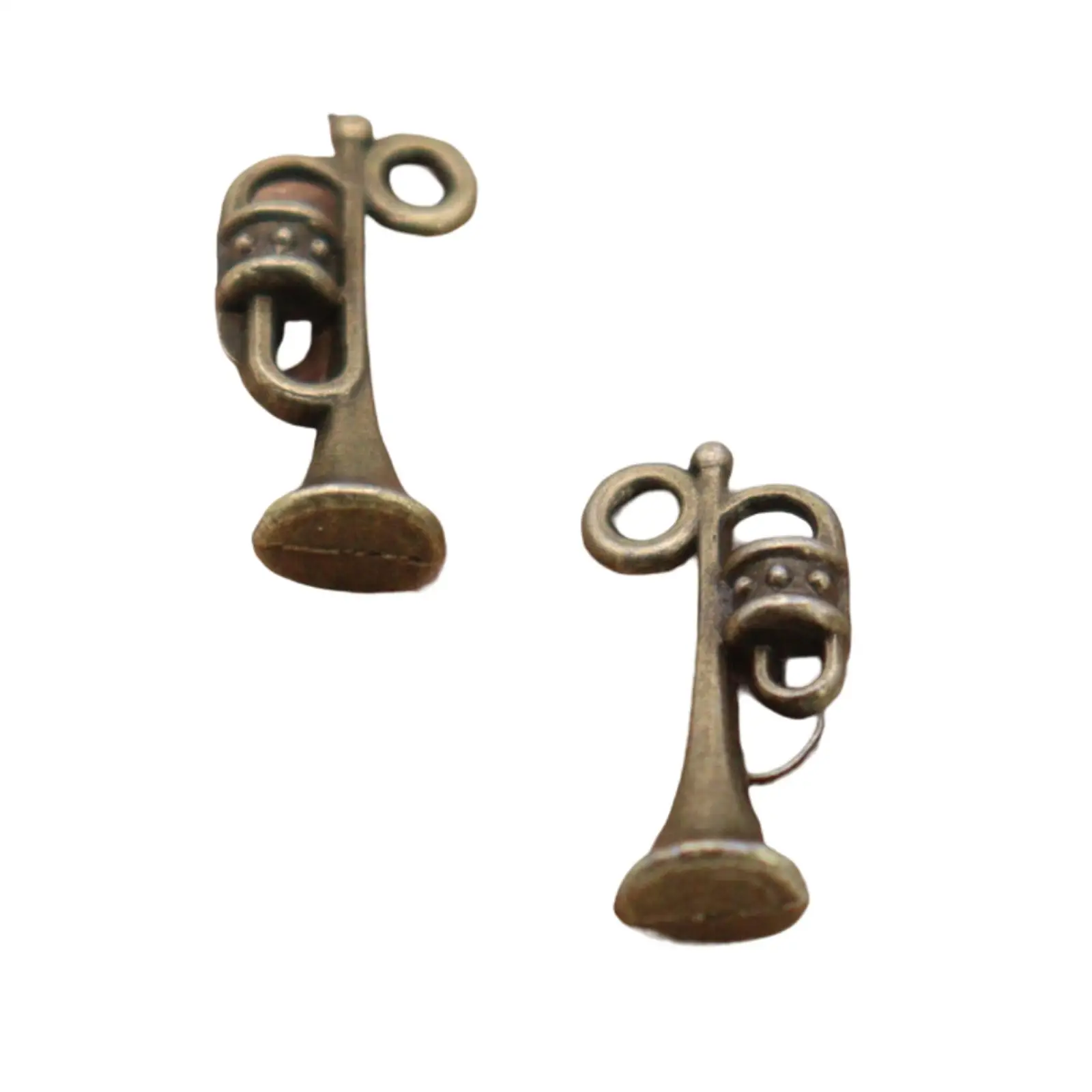 100Pcs Charms Pendants Vintage Style Crafts DIY Crafting Trumpet Music Pendants Zinc Alloy Pendant Key Charms for Bracelet
