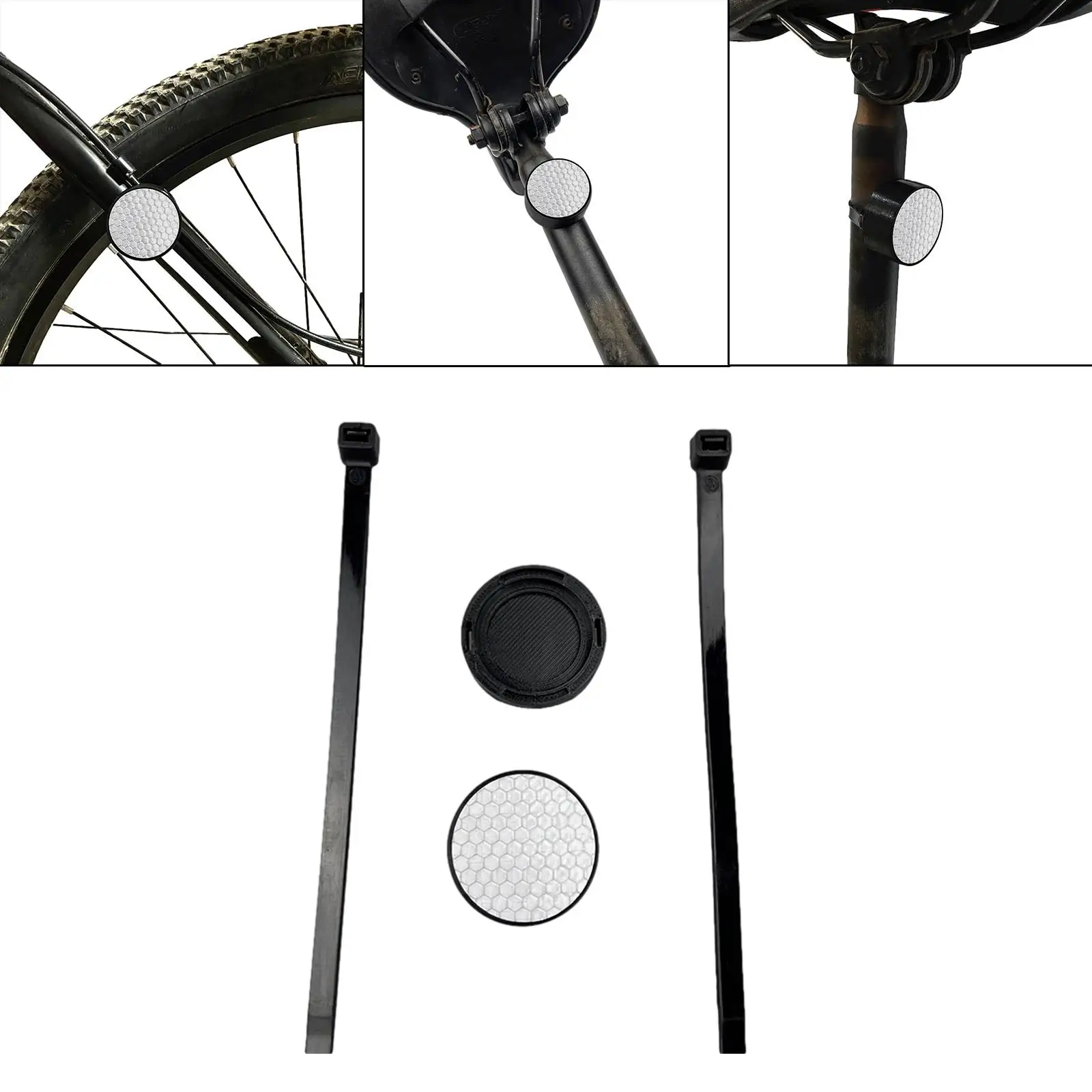 Bike Reflector Device Install Protective Case Location Hidden Bracket for  Holder Road Bicycle Cylindrical Structures