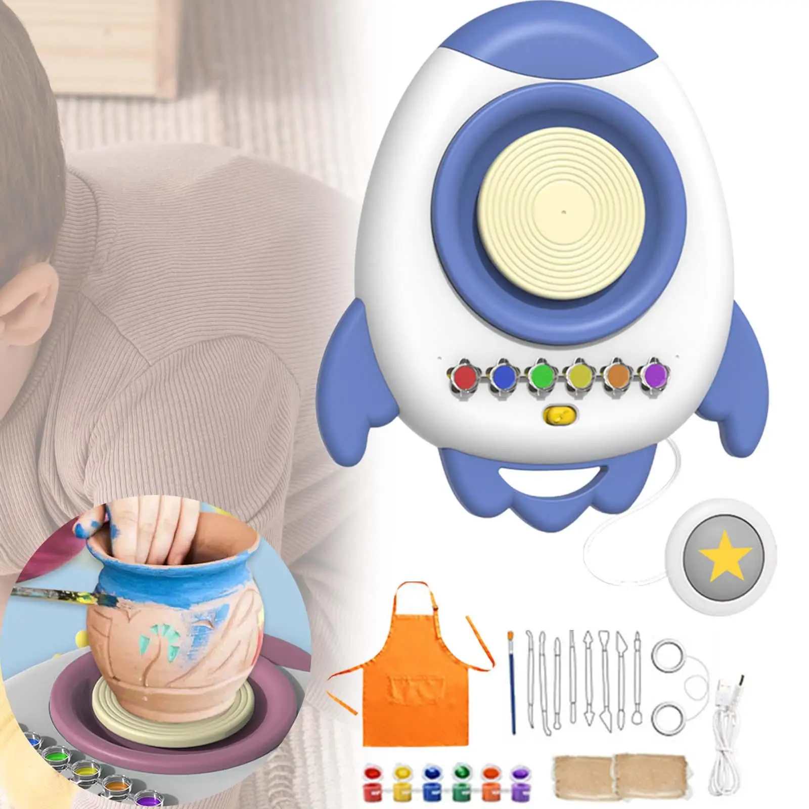 Handmade Pottery Machine Educational Cognition for Holiday Activities Family