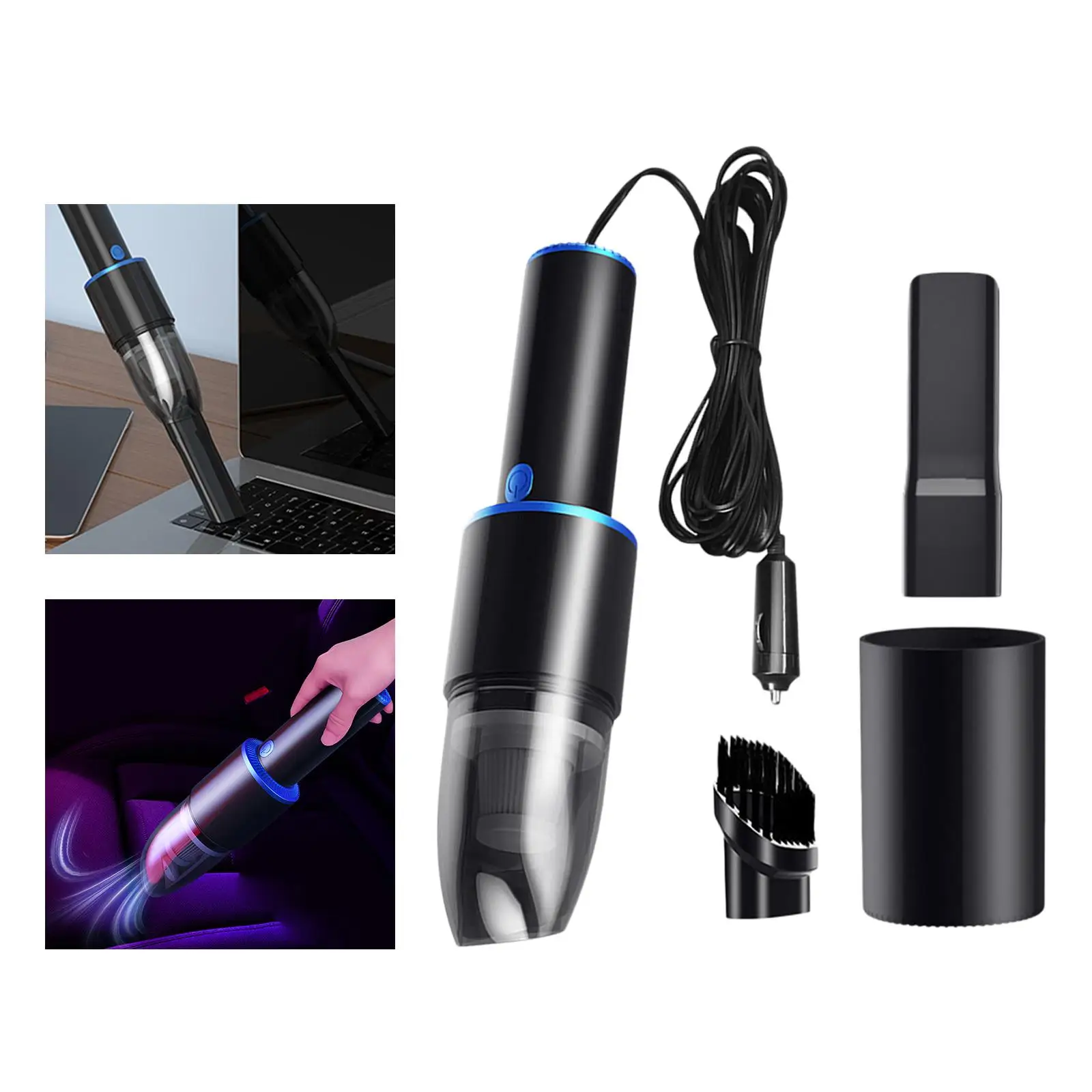 Handheld Car Vacuum Cleaner 10000PA Low Noise Vacuum Cleaning 2 Nozzles CyclSuction Fit for Home Use Chairs Seats Supplies 