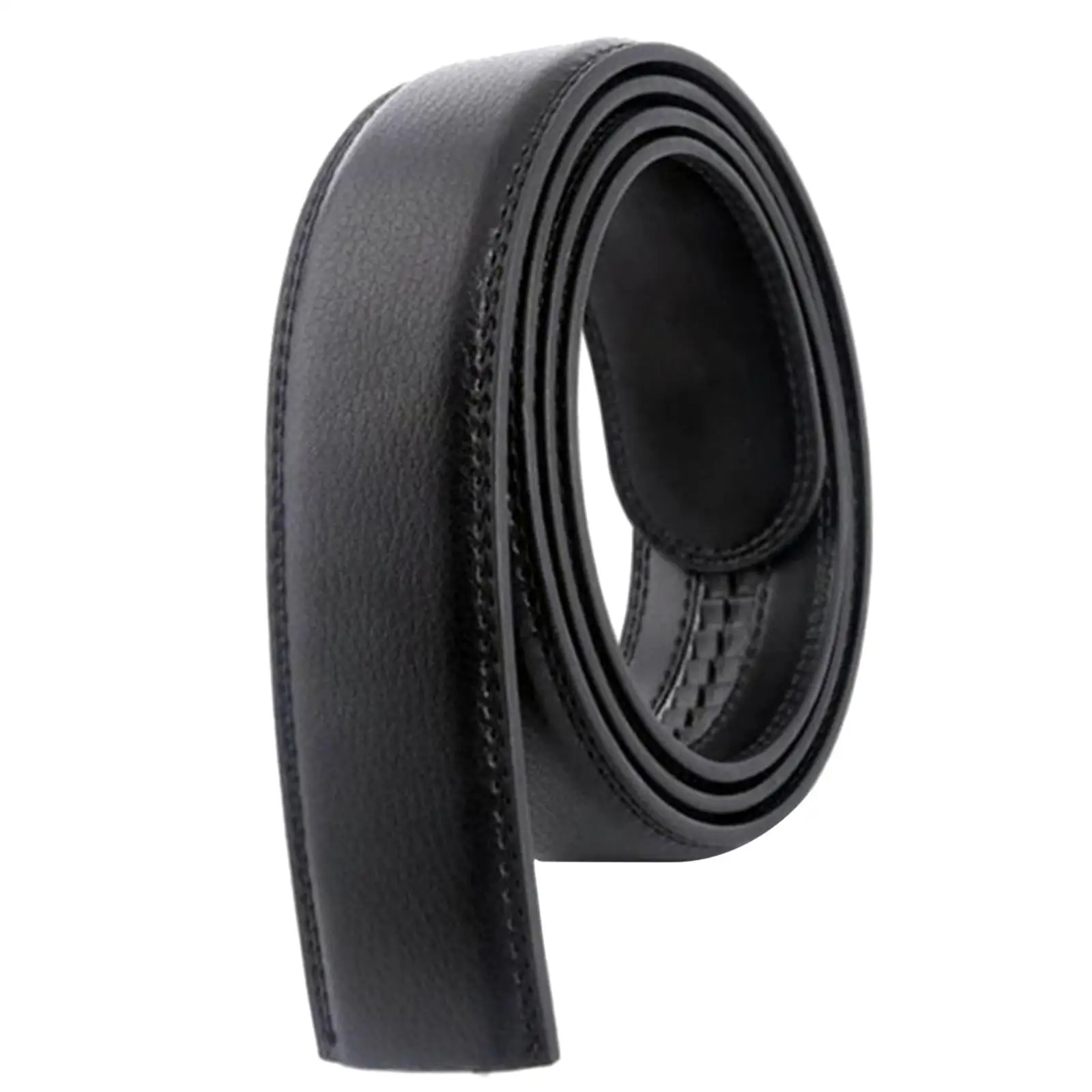 Casual Leather Belt 3.5cm Wide Replacement Waistband No Holes No Buckle 49inch Men Belt for Trousers Clothing Automatic Buckle
