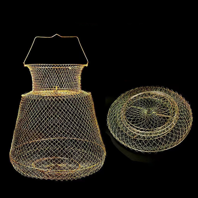 25/30/33 cm Fische fangen leicht mit Gotures tragbarer, zusammenklappbarer Stahldraht-Fischernetzkäfig, Angelwerkzeuge, Angelzubehör – Detail 2