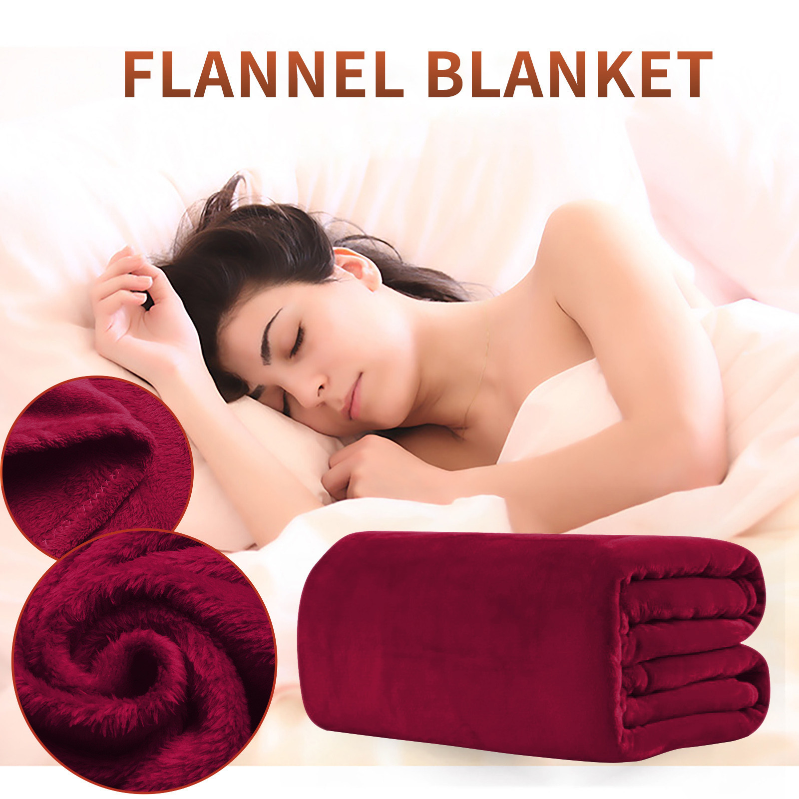 Title 2, Soft Warm Coral Fleece Blanket Winter Sheet Bed...