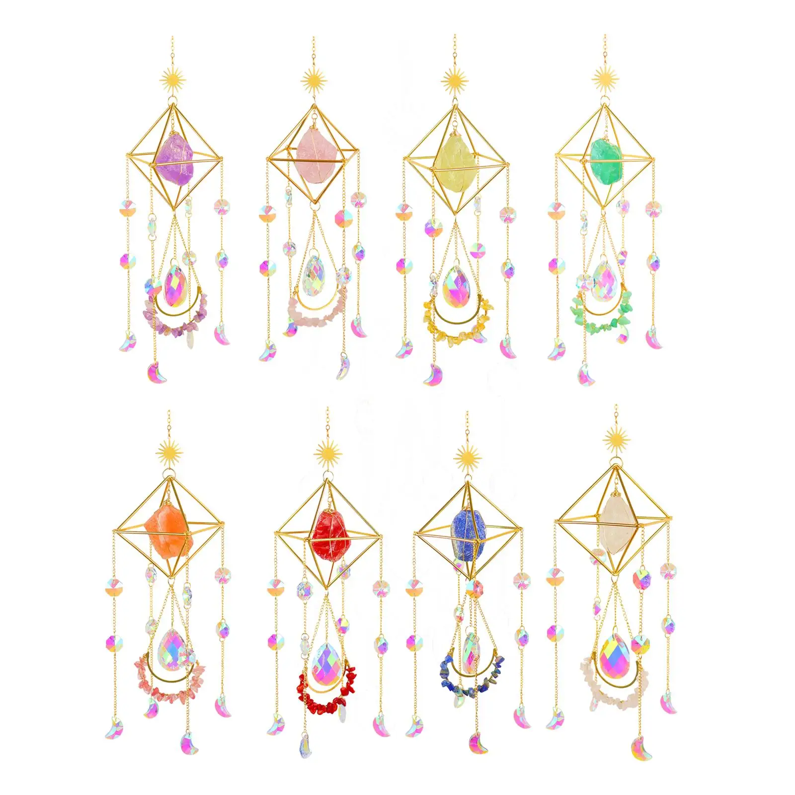 Crystal Wind Chimes Pendant Window Rainbow Maker Prism Ball Balcony Outdoor