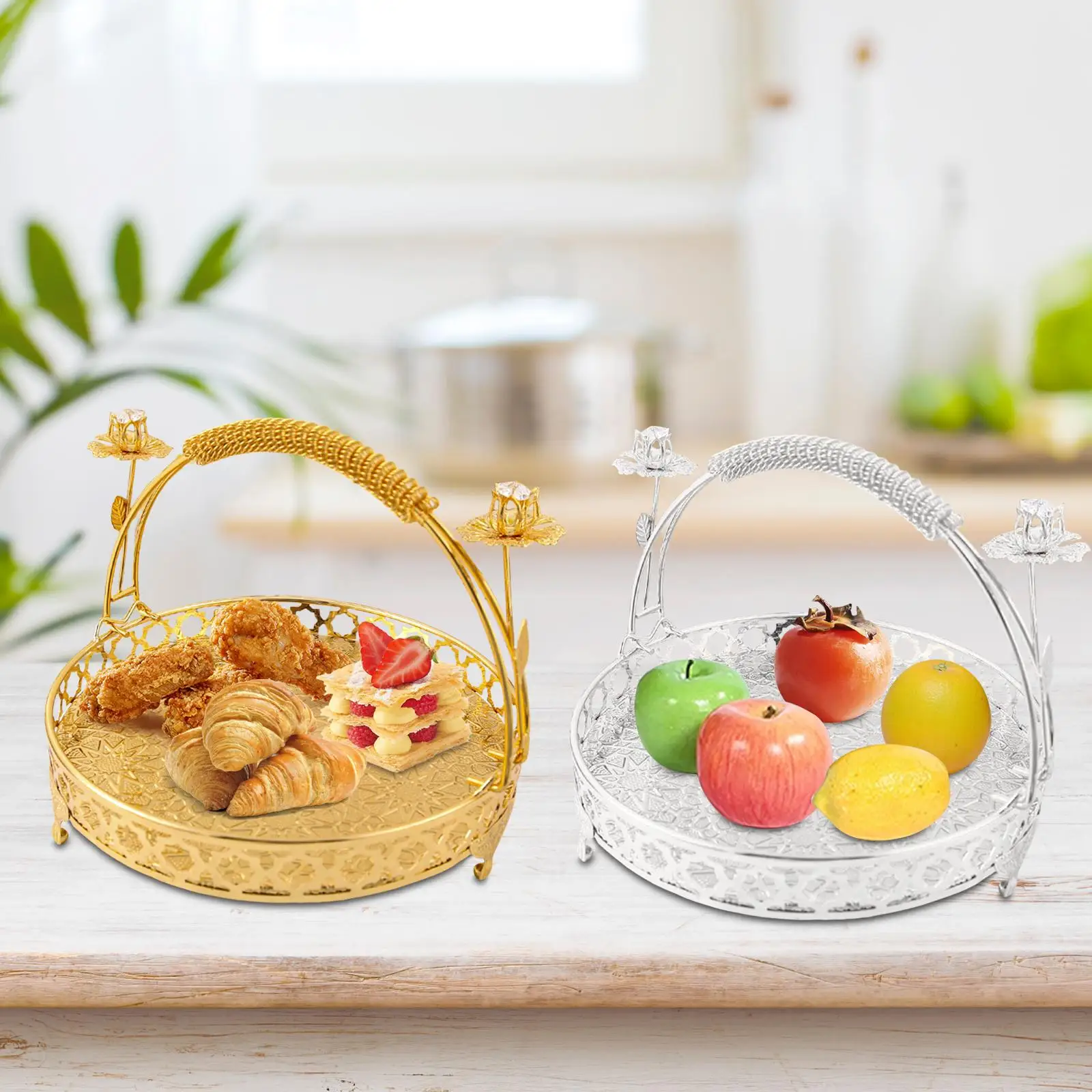 Serving Tray Decorative Candy Snack Tray Table Organizer Multipurpose Metal