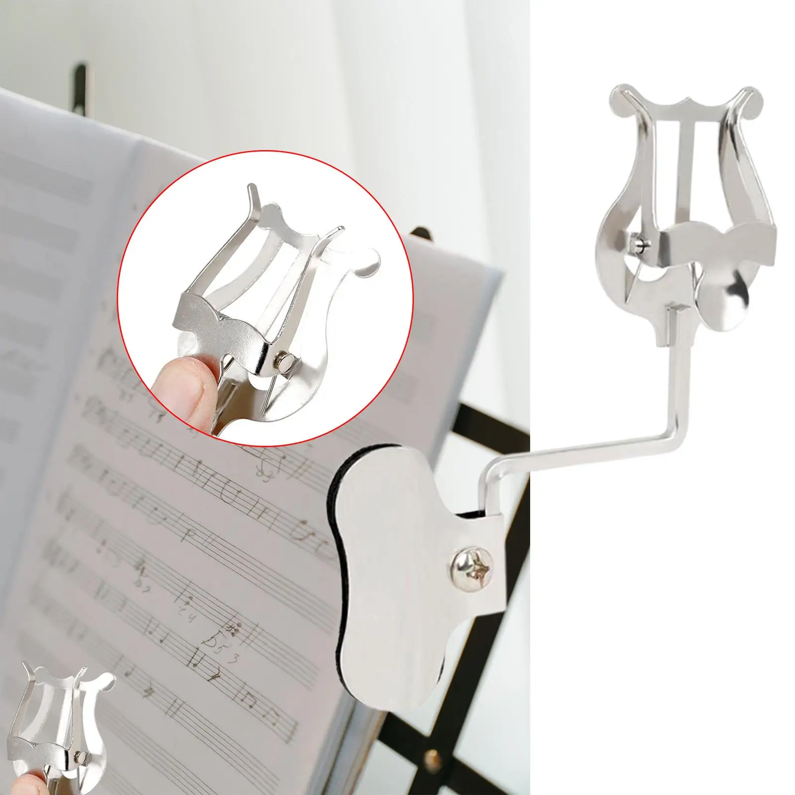 Trombone Music Clip Music Sheet Binder Portable Music Sheet Clip Music Clip Clamp On Holder for Clarinet Exercise Saxophone Gift