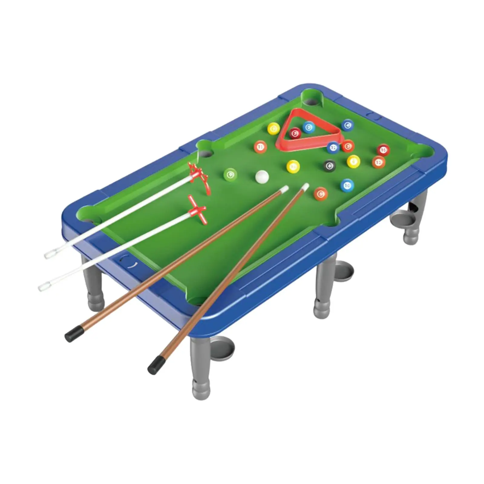 Portable Tabletop Billiards Game Office Use Leisure Chalk, Racking Triangle Game Toy Tabletop Billiards for Children Family Kids