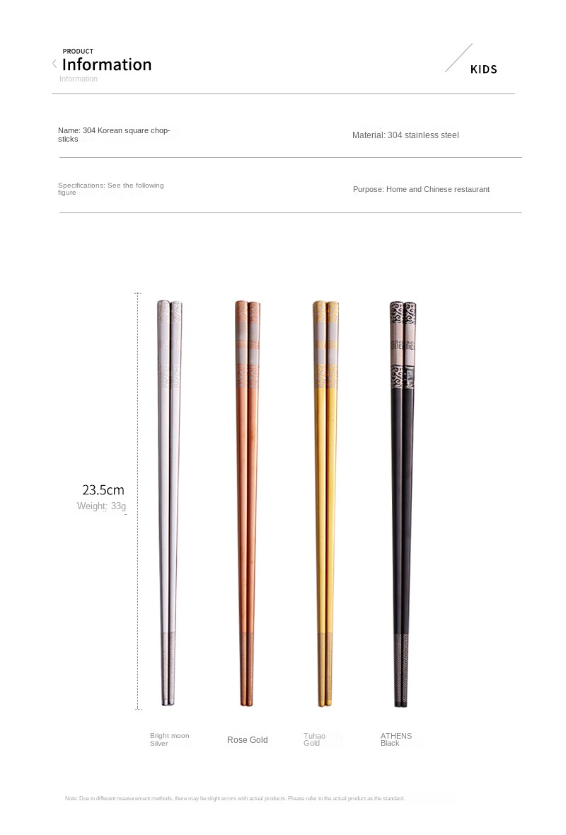 Description Picture 5 of item5 Pairs 304 Stainless Steel Chopsticks Reusable Non Slip Chopsticks Dishwasher for Food Sushi Sticks Kitchen Tableware