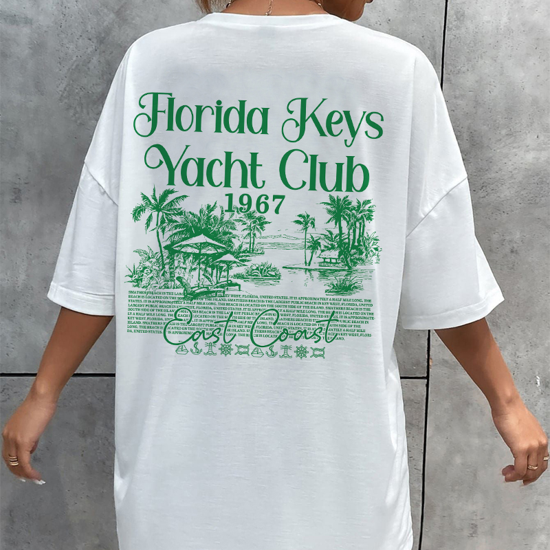 Title 2, 6903 Frauen Florida Yacht Club Zurück Print T S...