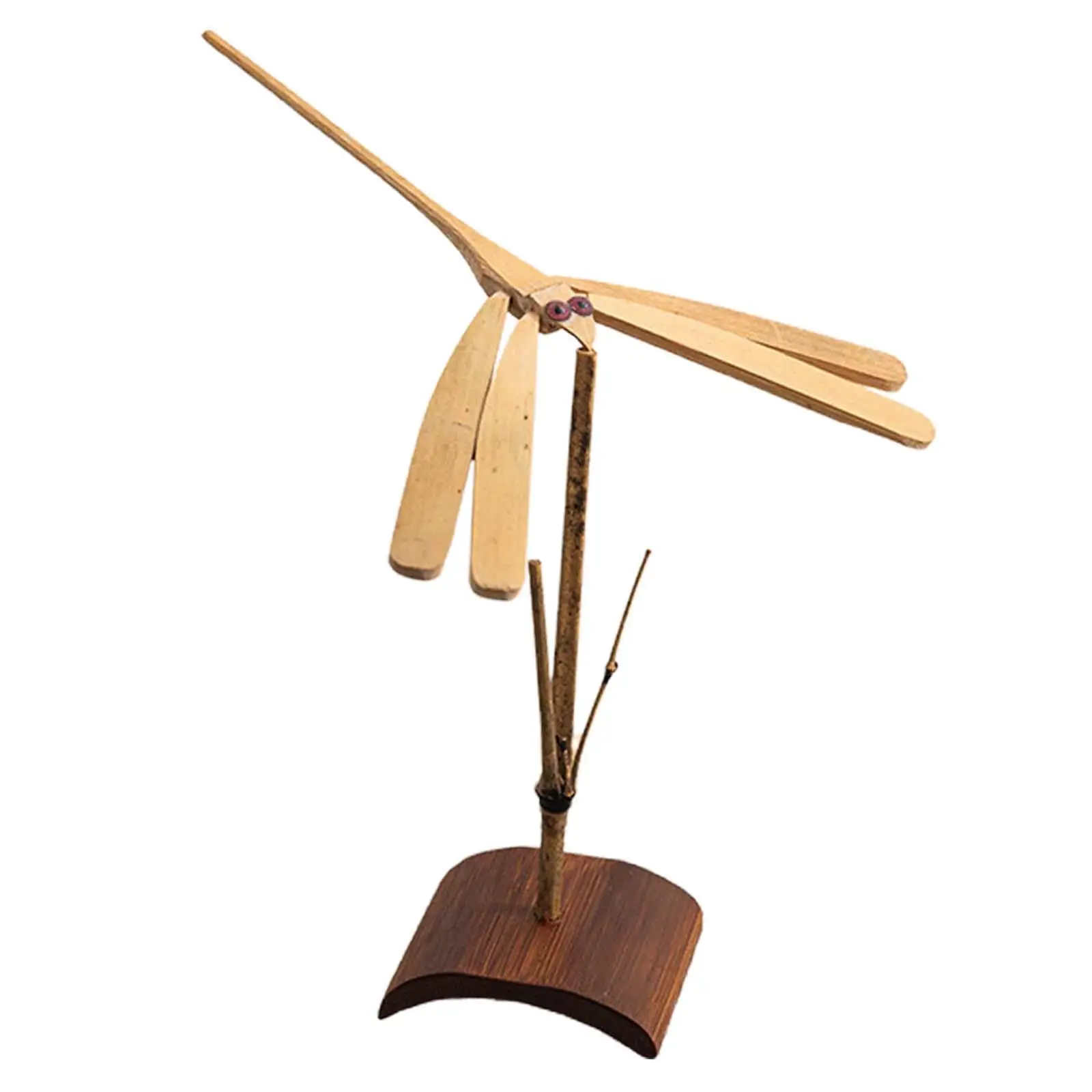 Flying Helicopter Toy with Stable Base Handmade Crafts Bamboo Propeller for Holidays Bedroom Gift Home Decor Aniversary