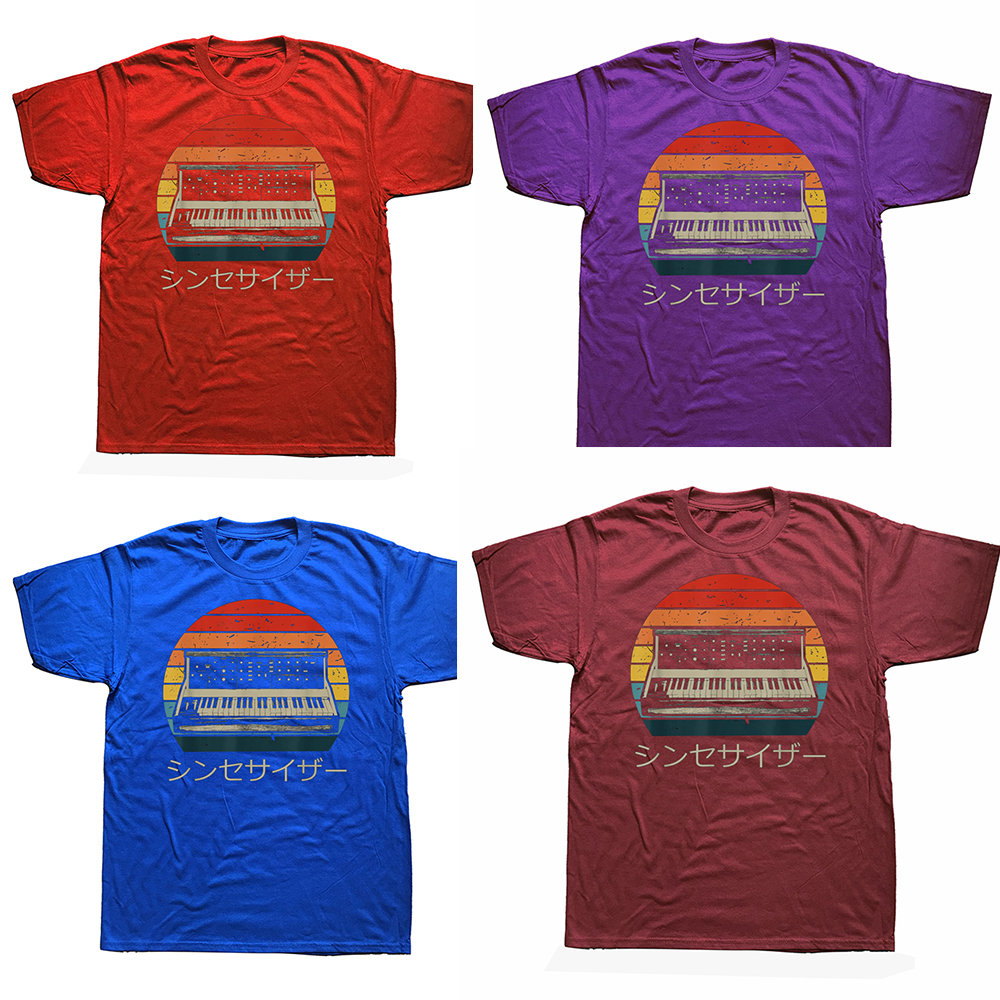 Retro Synthesizer Musikproduzent T-Shirts Grafik Baumwolle Streetwear Kurzarm Geburtstagsgeschenke Sommer T-Shirt Herrenbekleidung – Detail 3