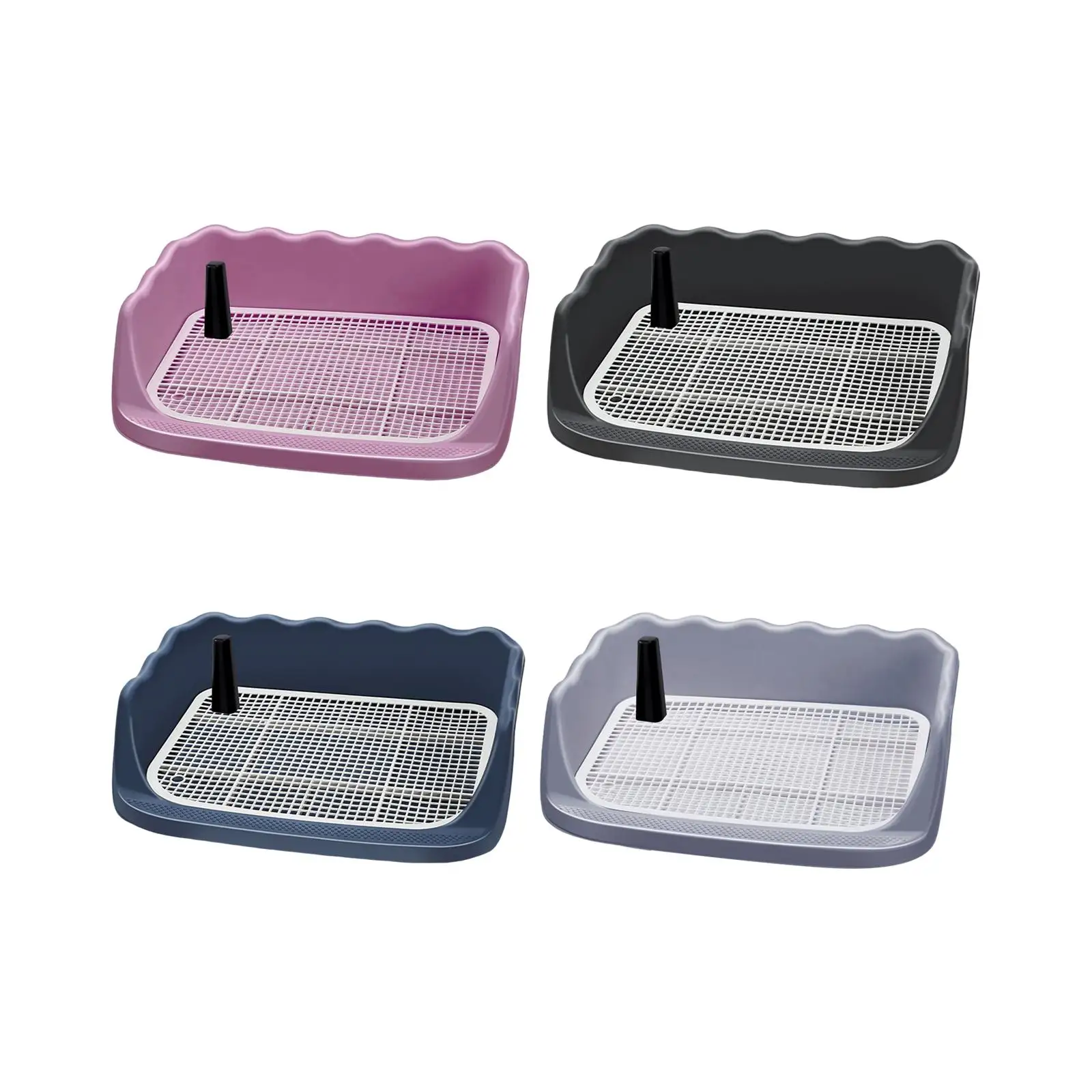 Indoor Dog Potty Tray Dogs Toilet Guardrail Design Large with Removable Post