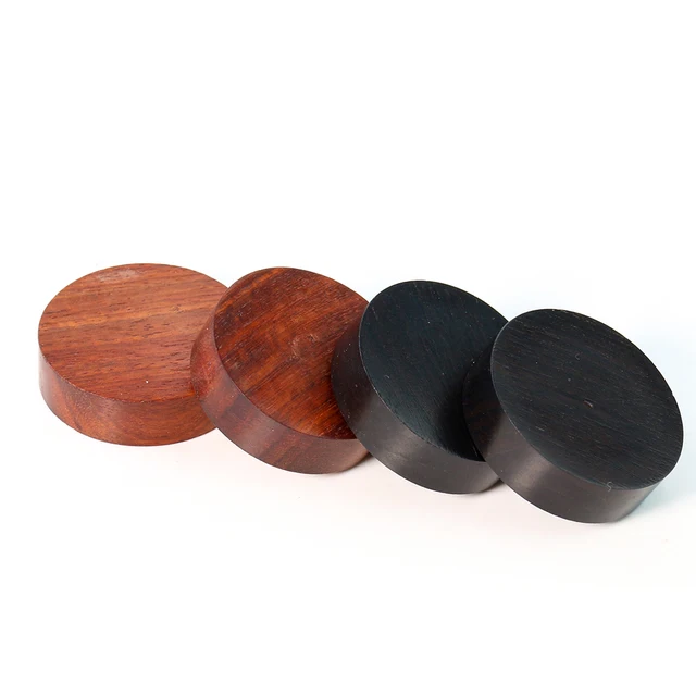 5pcs African Ebony Round Wood Slices Stack Round Wooden Discs DIY Knife  Handle