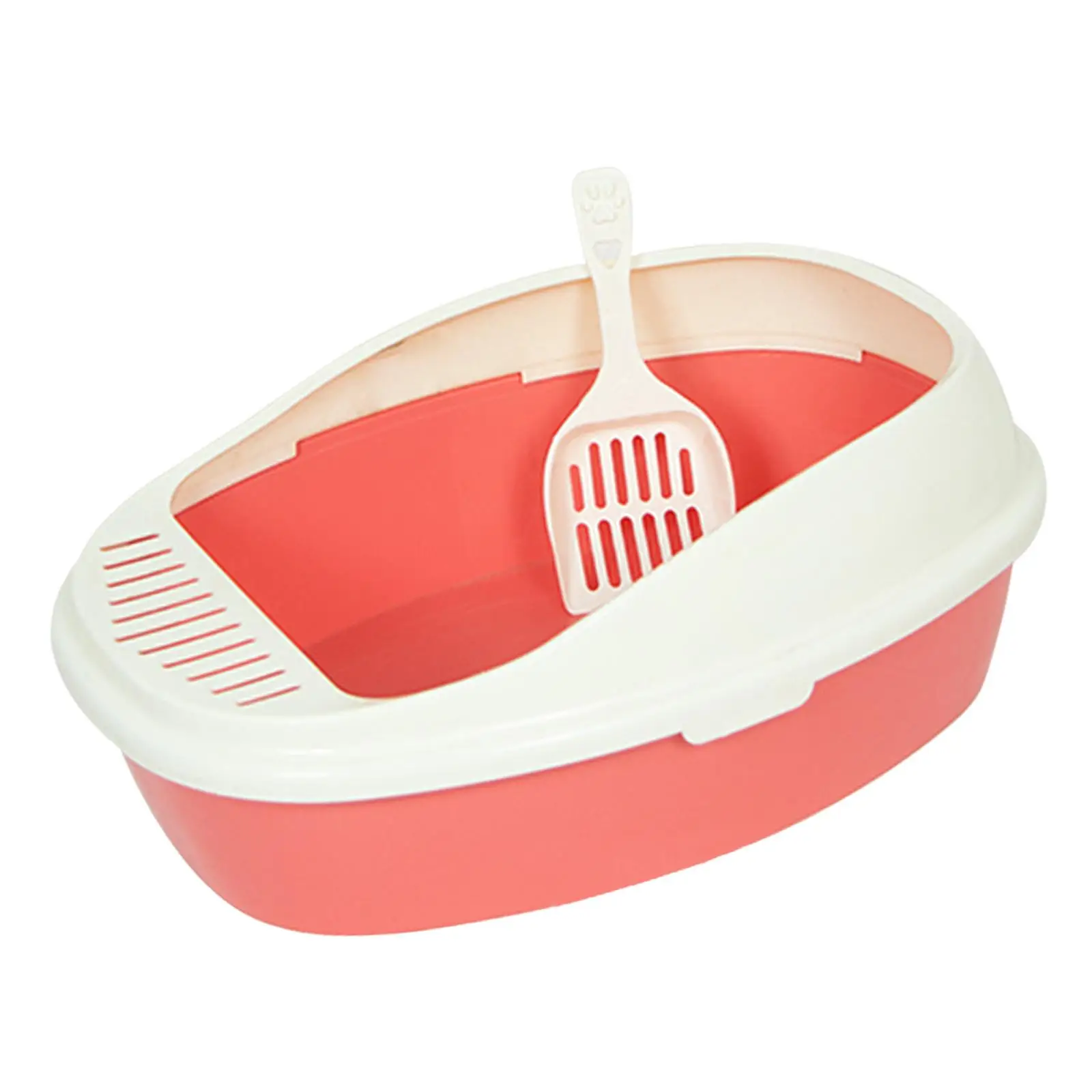 Cat Litter Box Toilet High Sided Large Cat Sand Box Semi Enclosed Durable Pet Bedpan for All Kinds of Cat Litter Pets Supplies